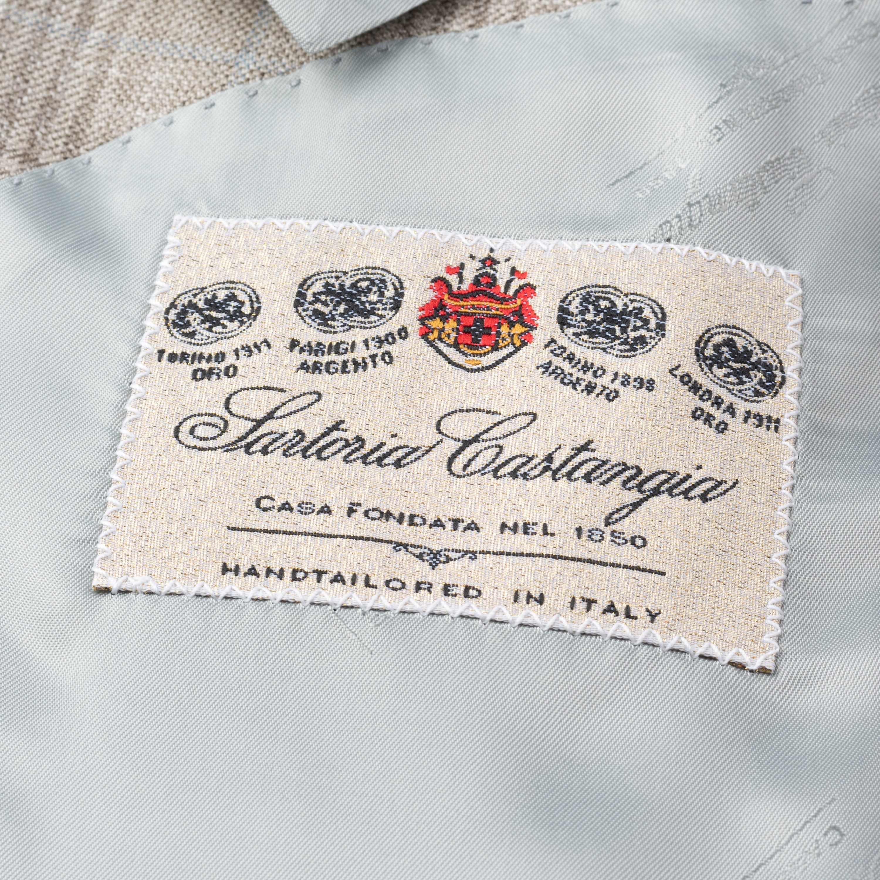 SARTORIA CASTANGIA Gray Plaid Wool-Silk-Linen Sport Coat Jacket EU 54 NEW US 44 CASTANGIA