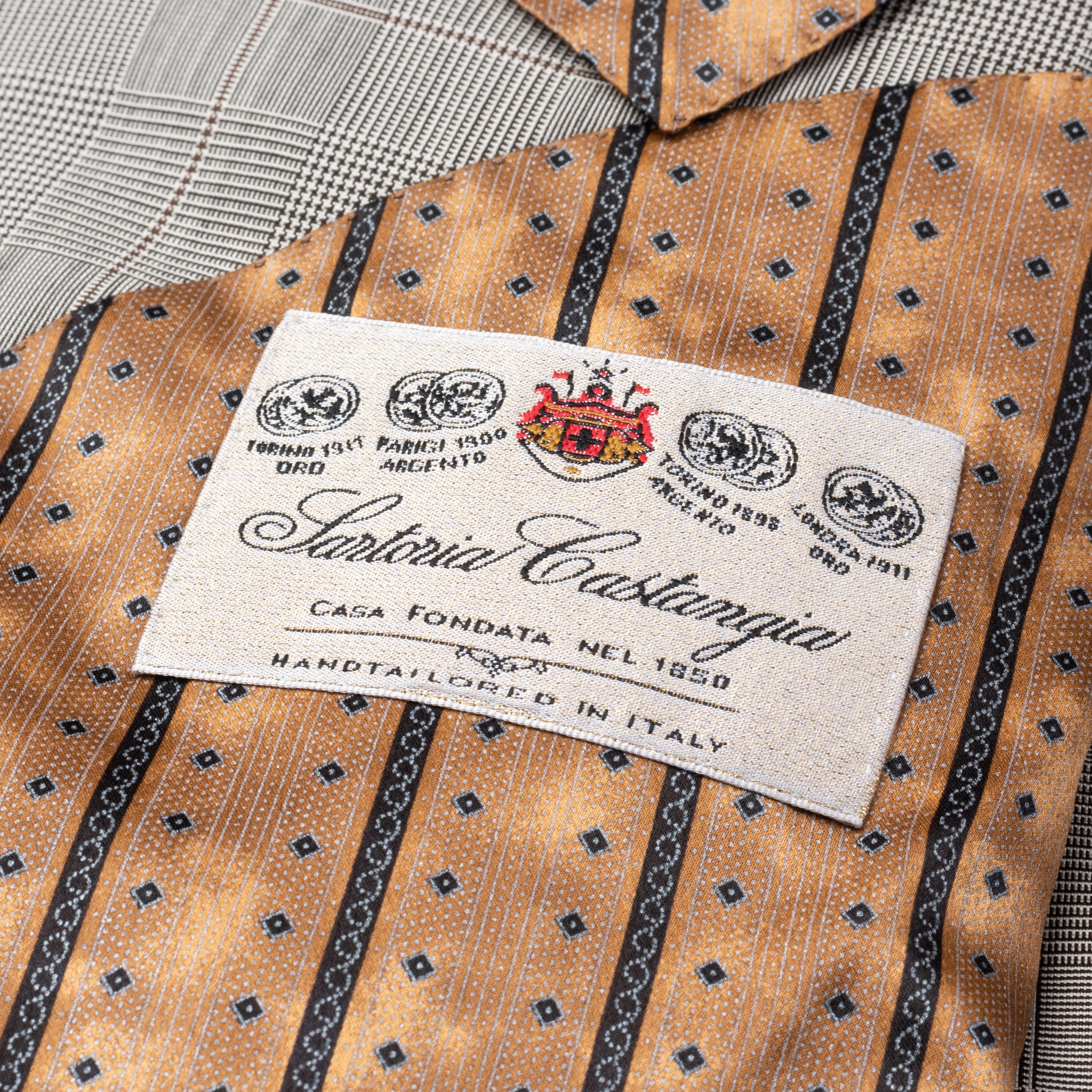 SARTORIA CASTANGIA Gray Plaid Wool-Silk Jacket EU 50 NEW US 40 CASTANGIA