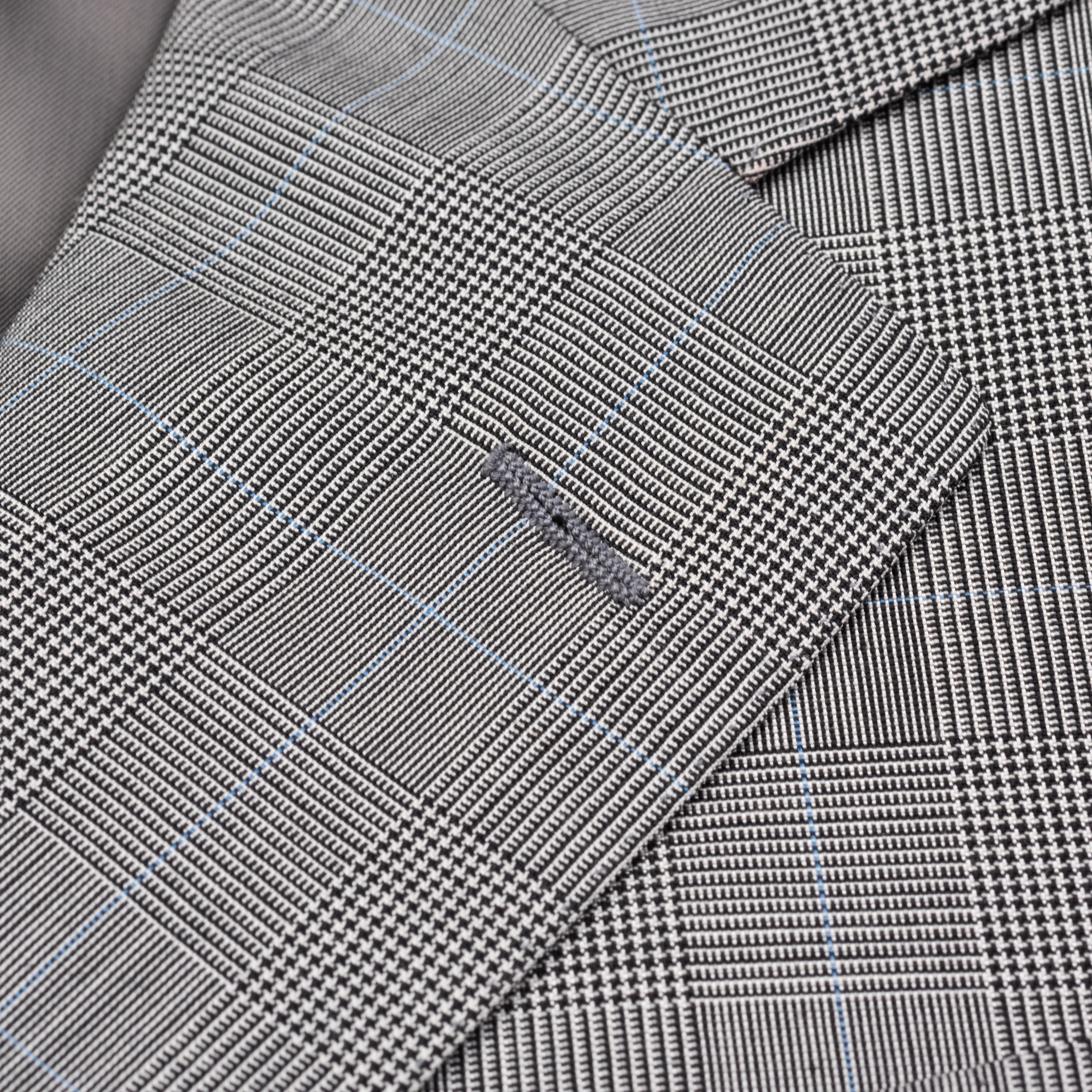 SARTORIA CASTANGIA Handmade Gray Plaid Wool-Silk Suit EU 48 NEW US 38 CASTANGIA
