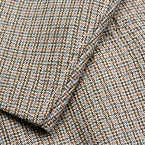 SARTORIA CASTANGIA Beige Plaid Silk-Wool Super 140's Jacket NEW