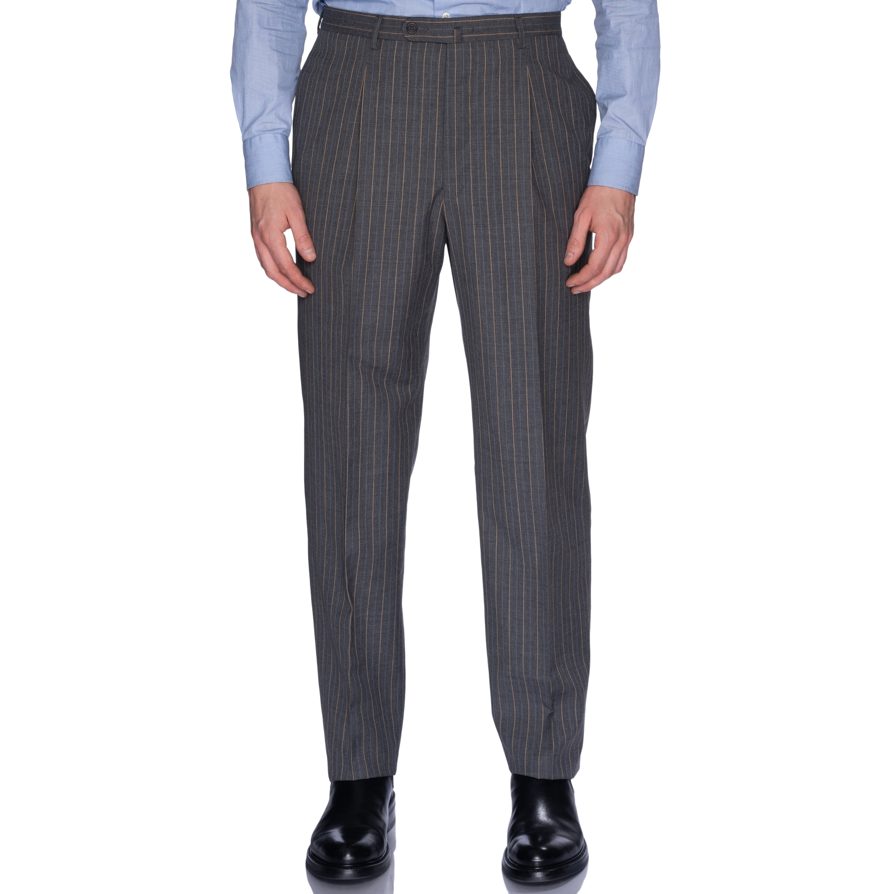 SARTORIA CASTANGIA Gray Striped Wool Business Suit EU 52 NEW US 42 CASTANGIA
