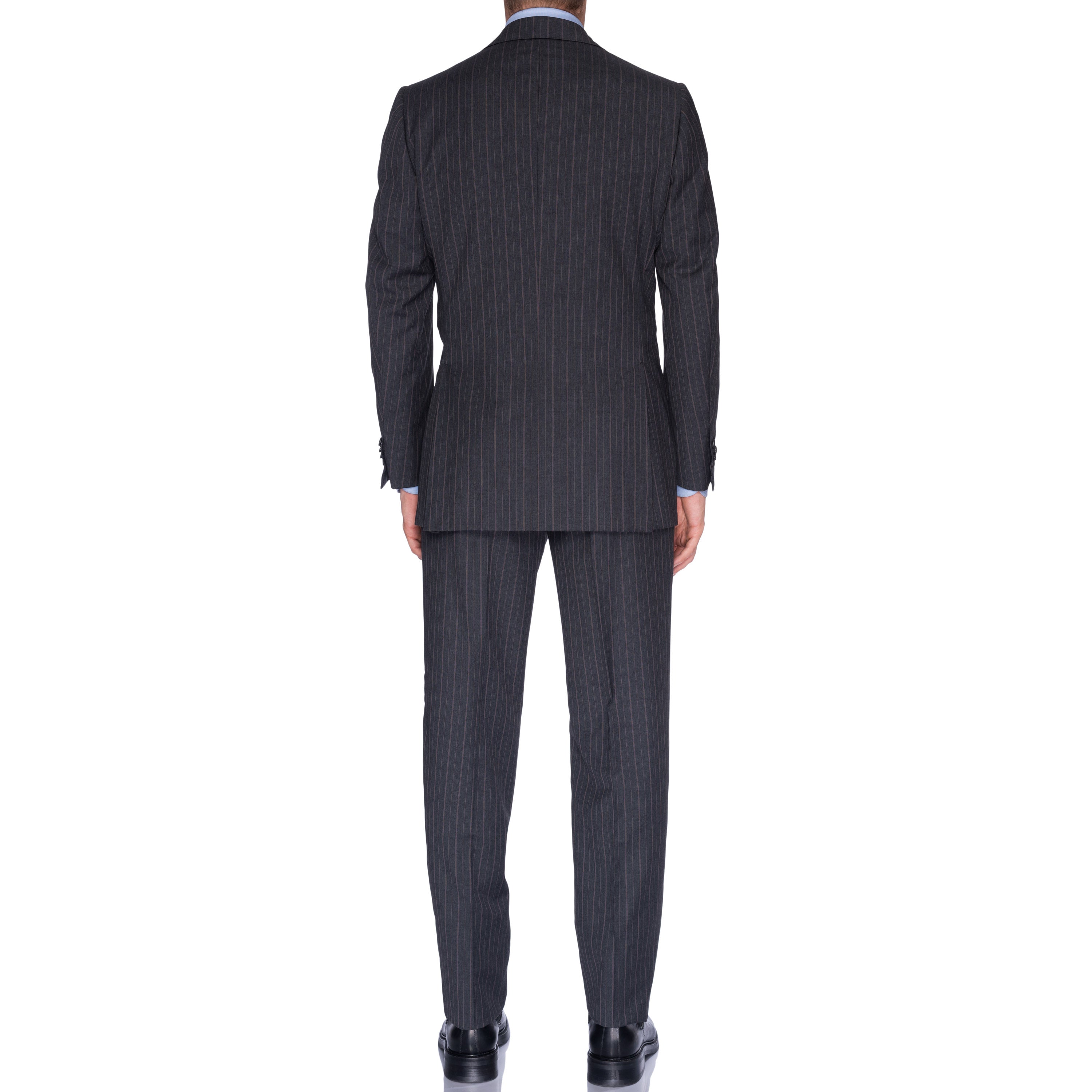 SARTORIA CASTANGIA Gray Striped Wool Super 120's Suit EU 50 NEW US 40