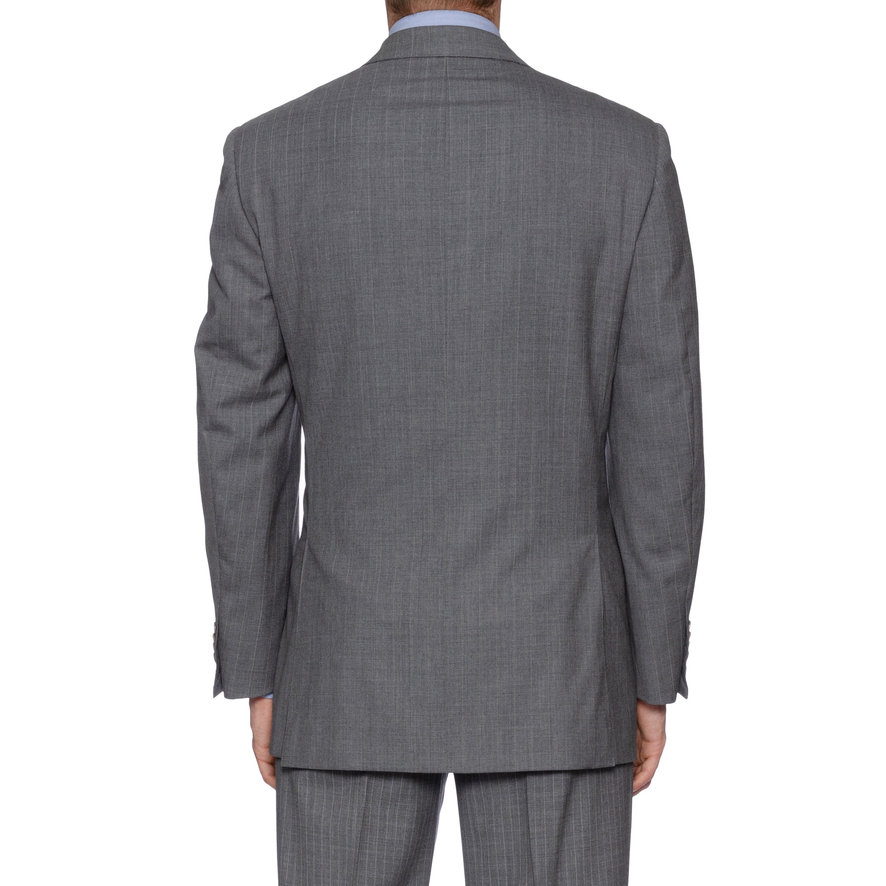 SARTORIA CASTANGIA Gray Striped Wool Super 120's Suit EU 52 NEW US 42 CASTANGIA
