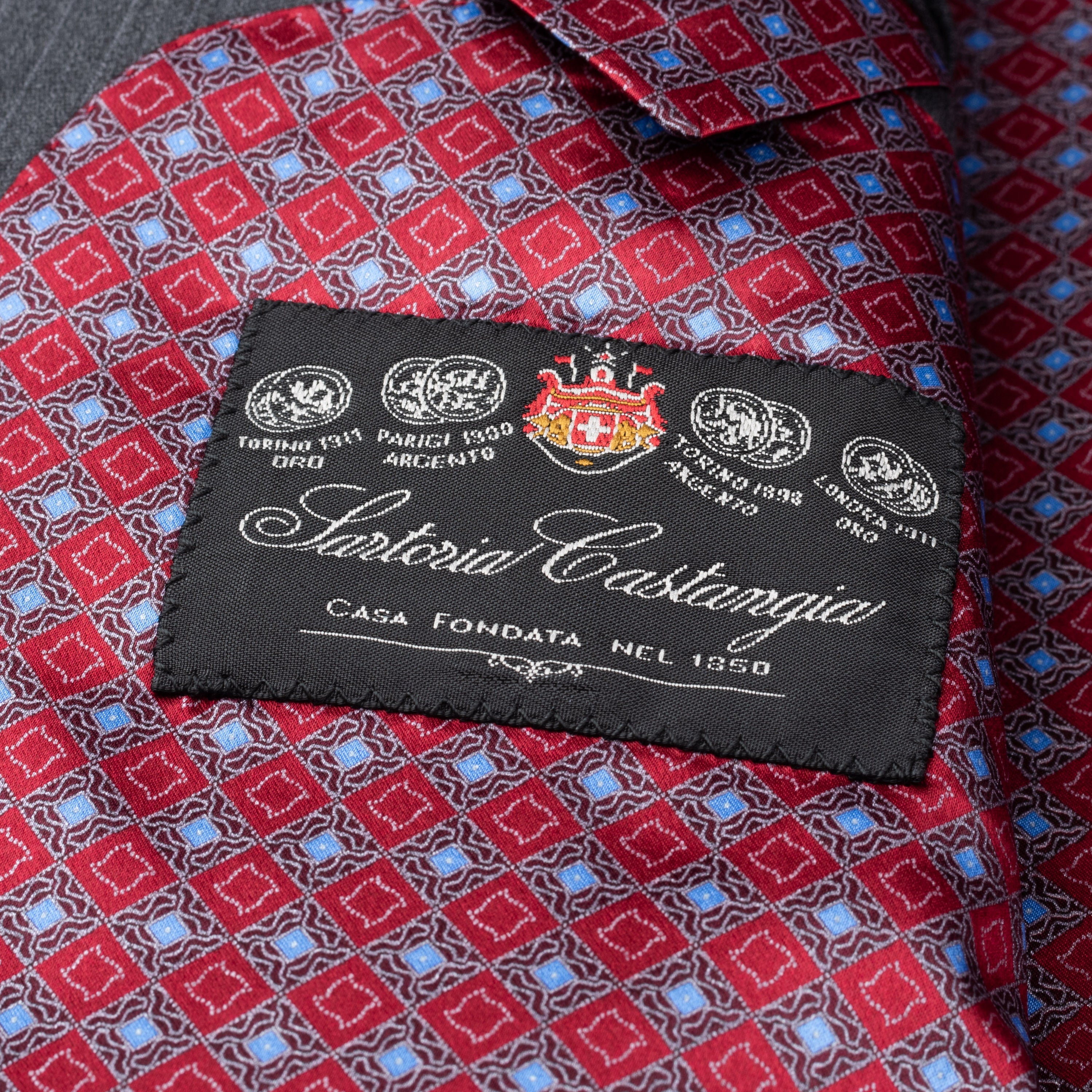 SARTORIA CASTANGIA Gray Striped Wool Super 150's Jacket w. Silk Lining 56 NEW 46 CASTANGIA