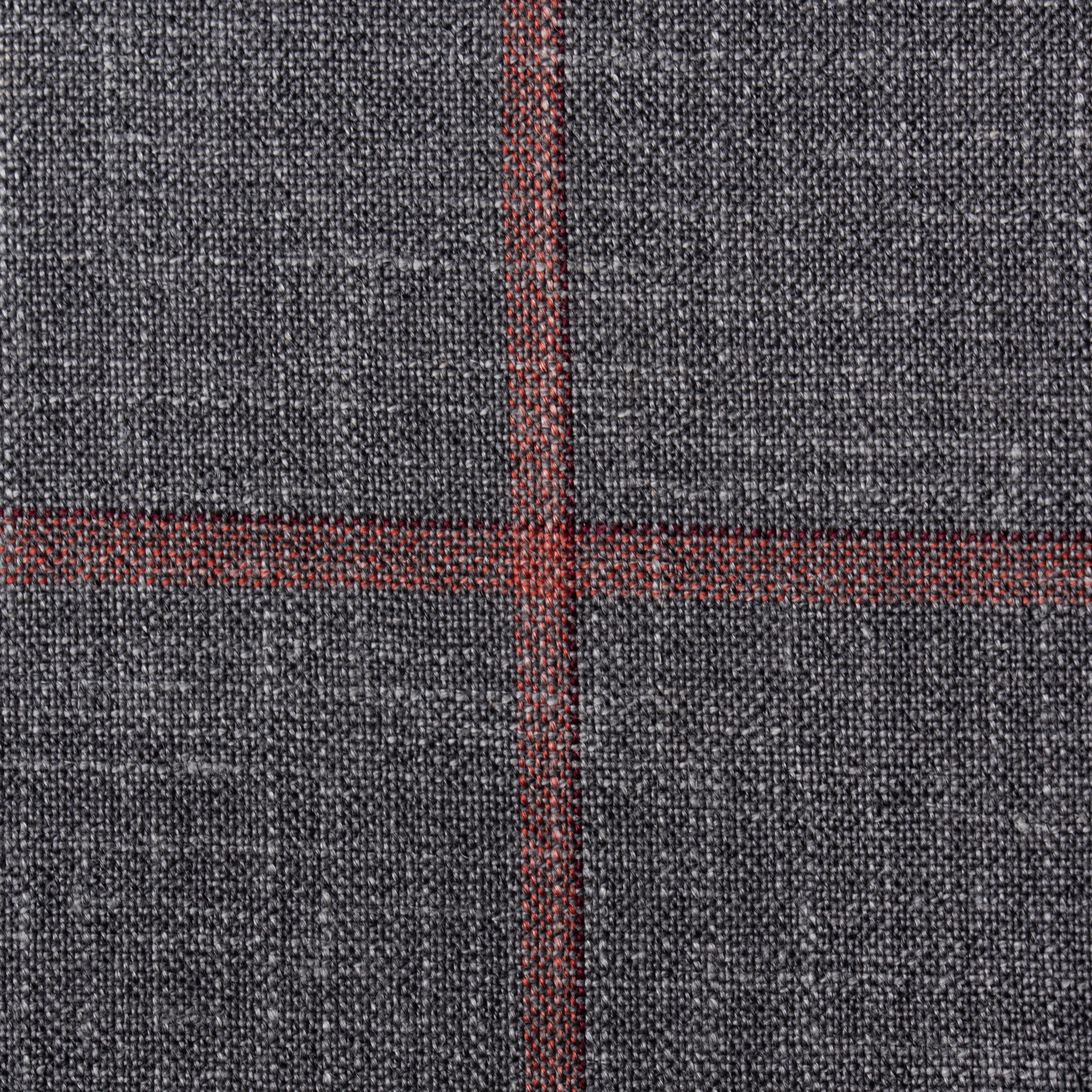 SARTORIA CASTANGIA Gray Windowpane Wool-Silk-Linen Silk Lined Jacket 52 NEW 42 CASTANGIA