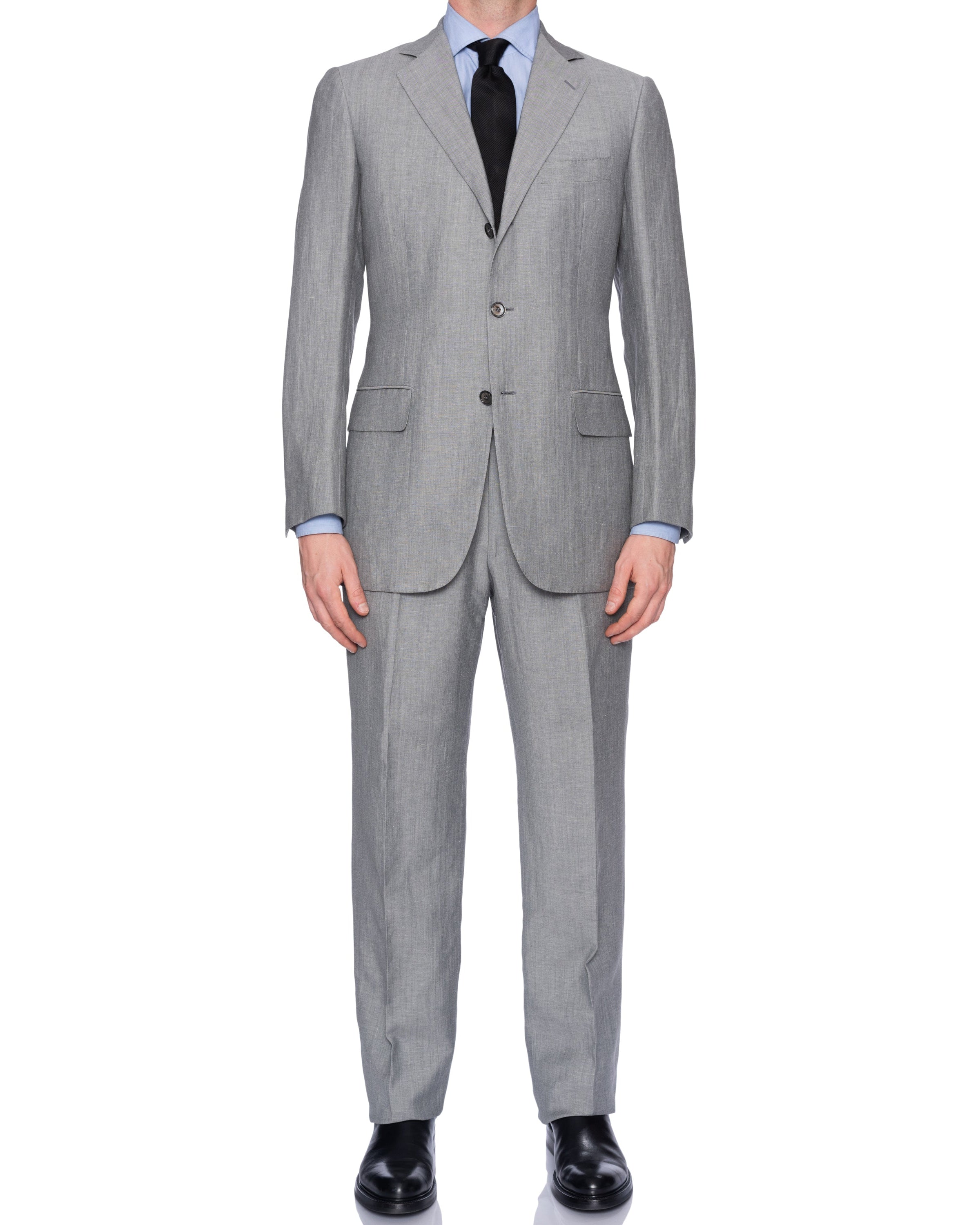 SARTORIA CASTANGIA Gray Wool-Linen Suit EU 50 NEW US 40 CASTANGIA