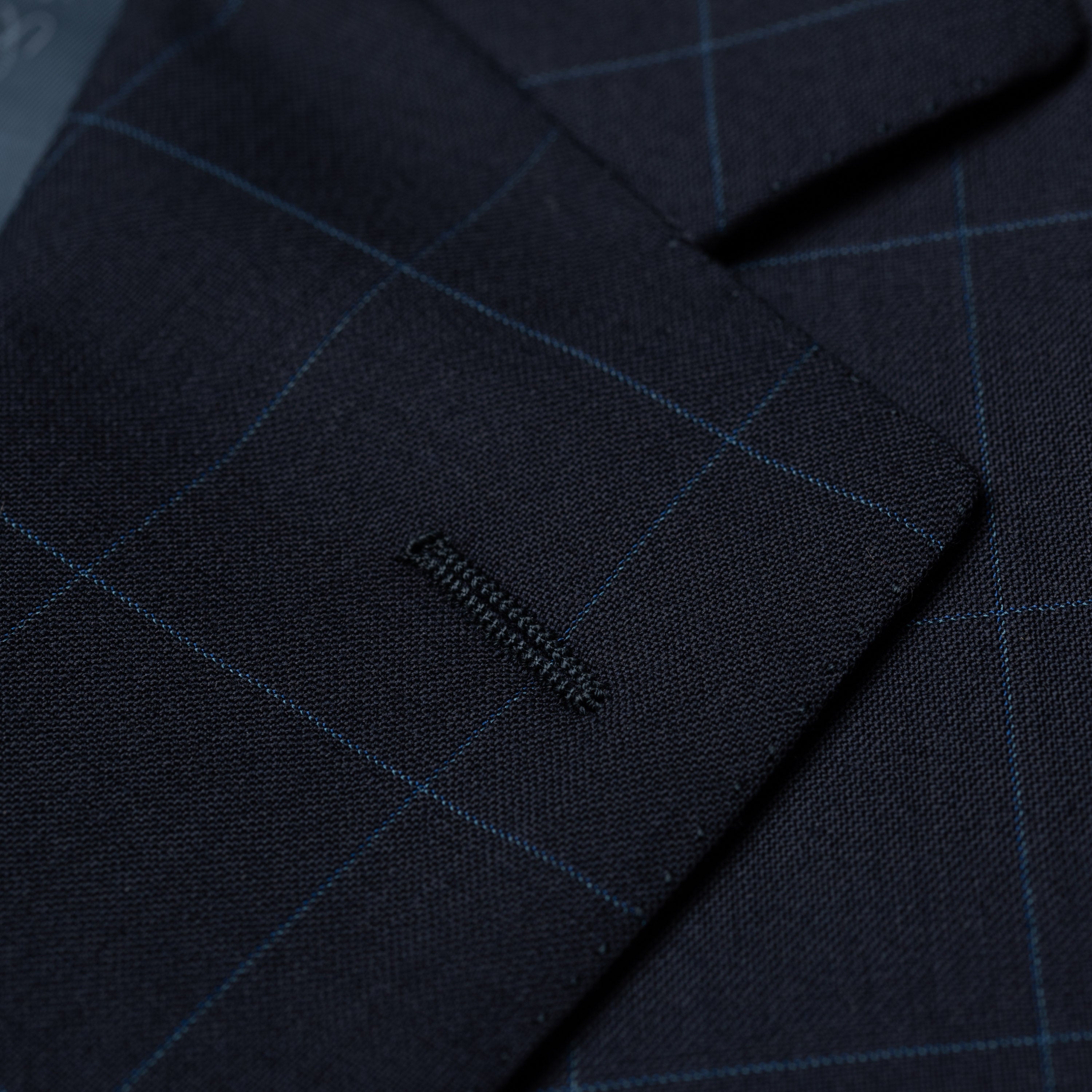 SARTORIA CASTANGIA Navy Blue Plaid Wool Super 100's Suit EU 50 NEW US 40