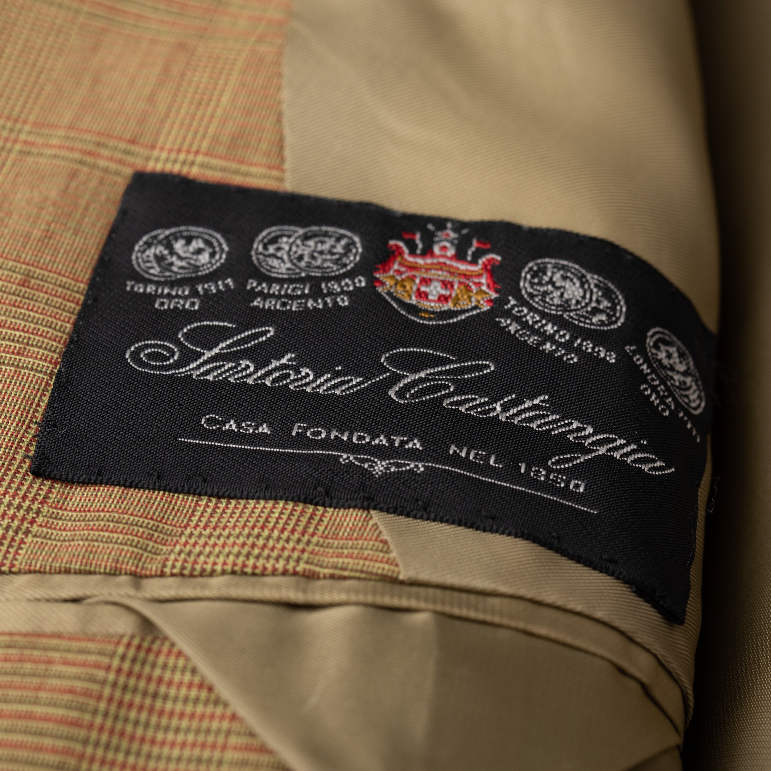 SARTORIA CASTANGIA Tan Prince of Wales Cotton Jacket EU 52 NEW US 42 CASTANGIA
