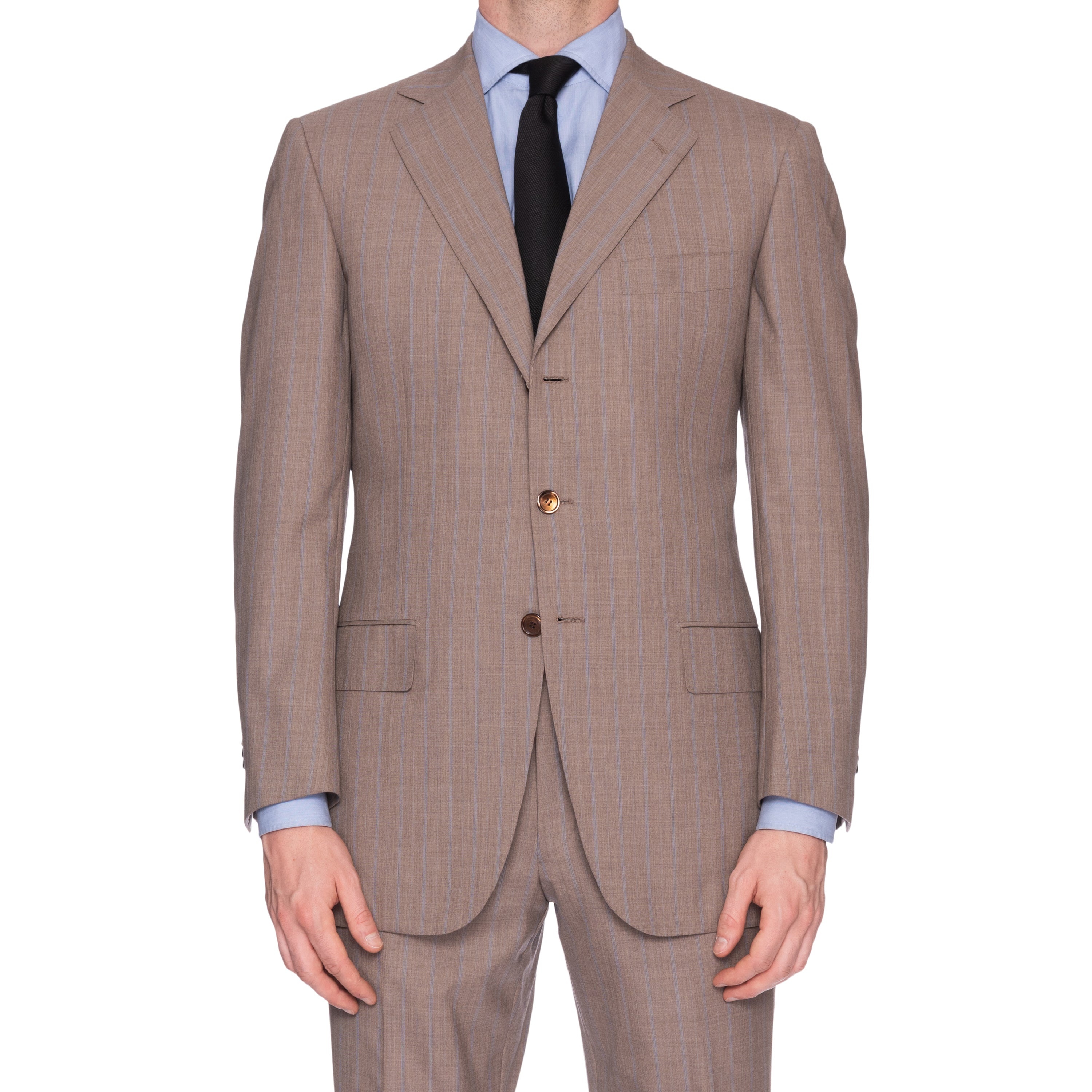 SARTORIA CASTANGIA Taupe Gray Striped Wool Super 120's Suit EU 50 NEW US 40 CASTANGIA