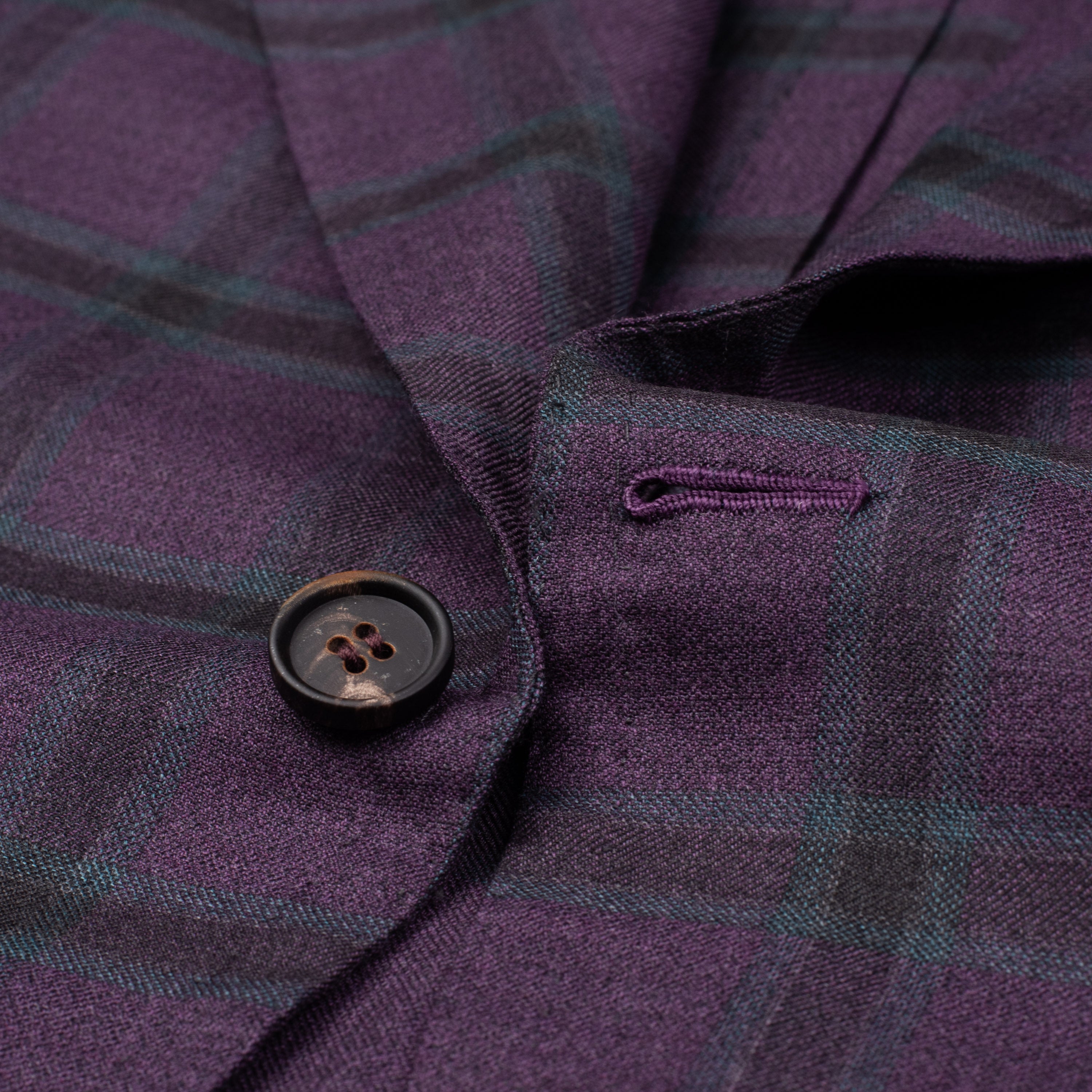 SARTORIA CHIAIA Bespoke Handmade Purple Plaid Wool-Silk Jacket EU 52 NEW US 42 SARTORIA CHIAIA