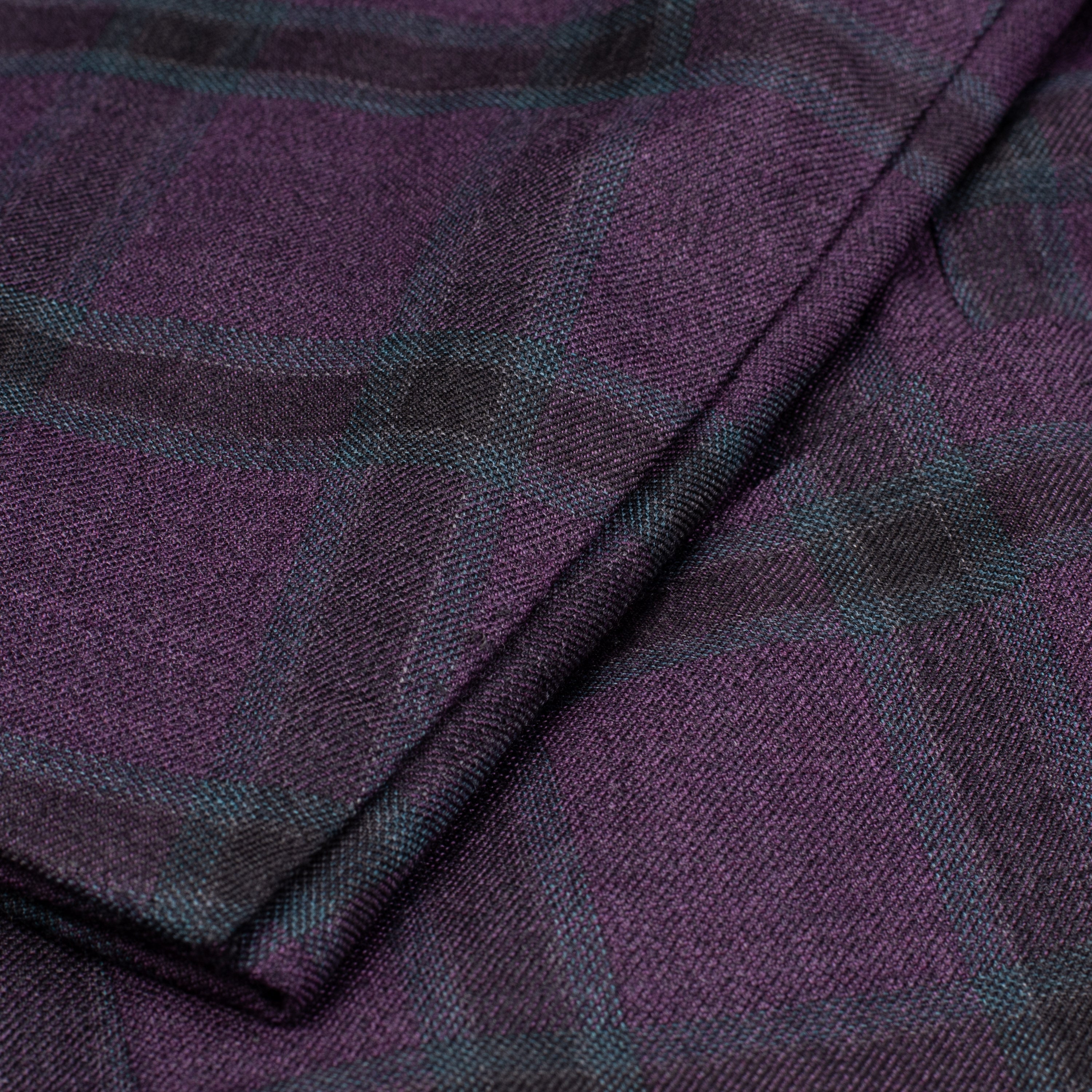 SARTORIA CHIAIA Bespoke Handmade Purple Plaid Wool-Silk Jacket EU 52 NEW US 42
