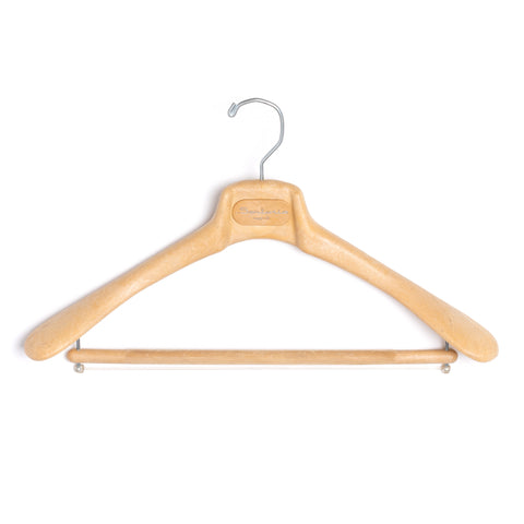 SARTORIO Beige Plastic Wood Look Suit Hanger Flocked Bar Set of 5