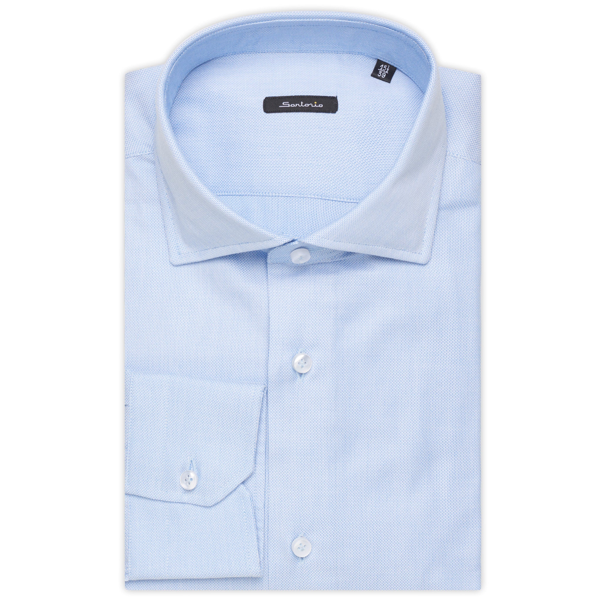 SARTORIO Napoli by KITON Light Blue Cotton Dress Shirt NEW Slim Fit