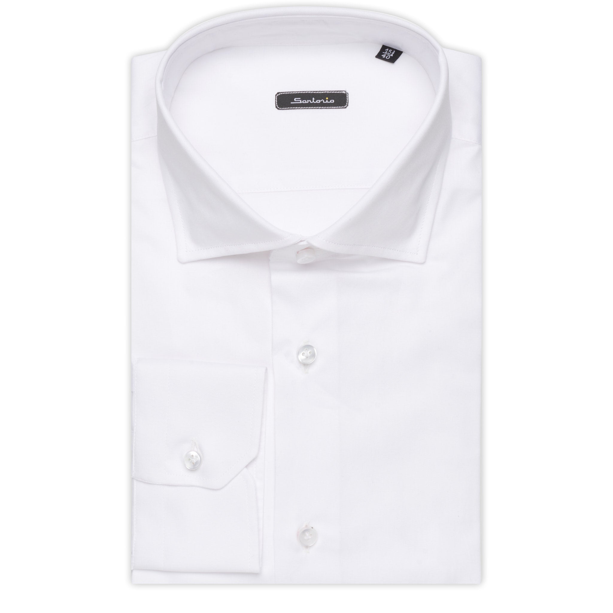 SARTORIO Napoli by KITON White Twill Cotton Dress Shirt NEW Slim Fit SARTORIO