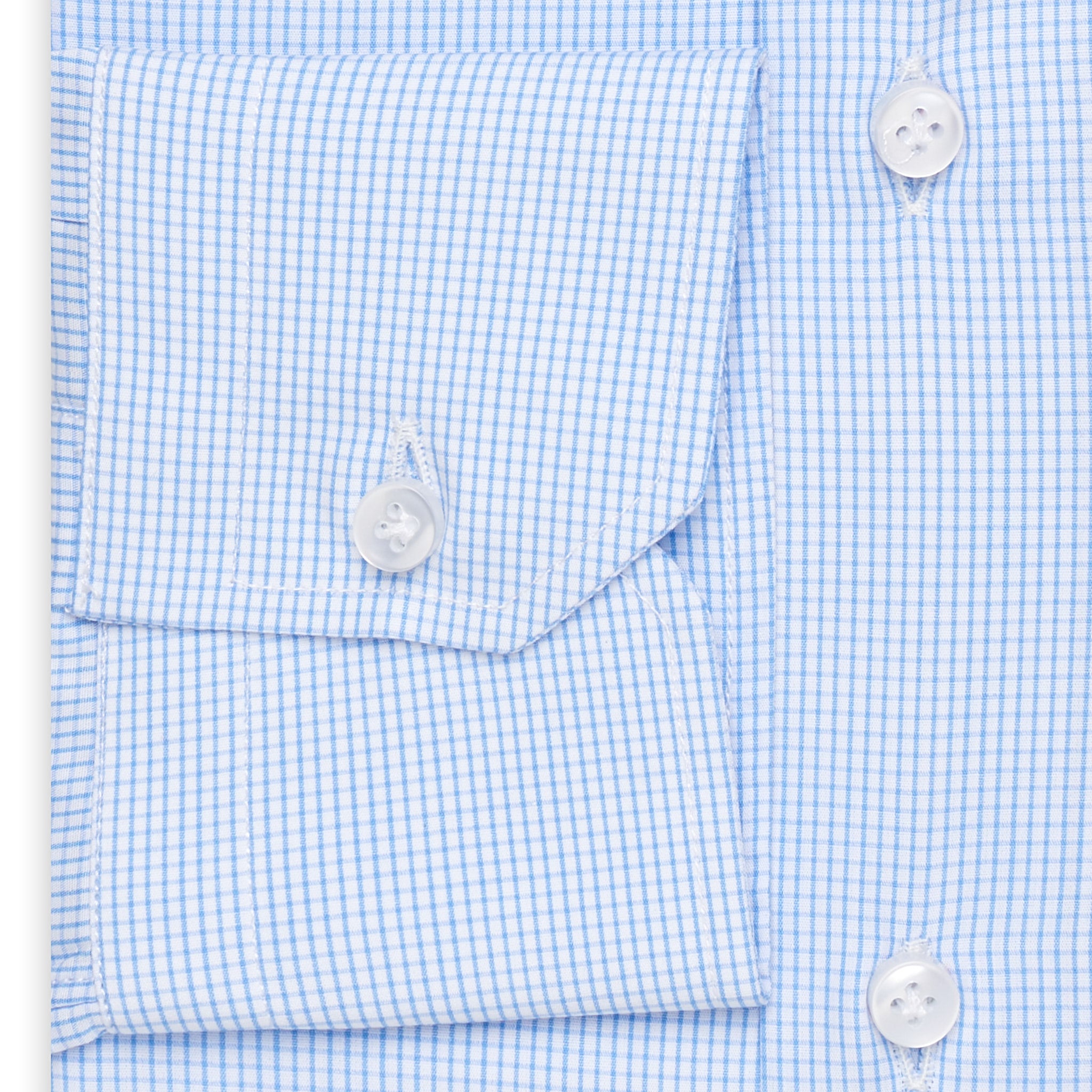 SARTORIO by KITON Light Blue Checkered Cotton Dress Shirt NEW Slim Fit