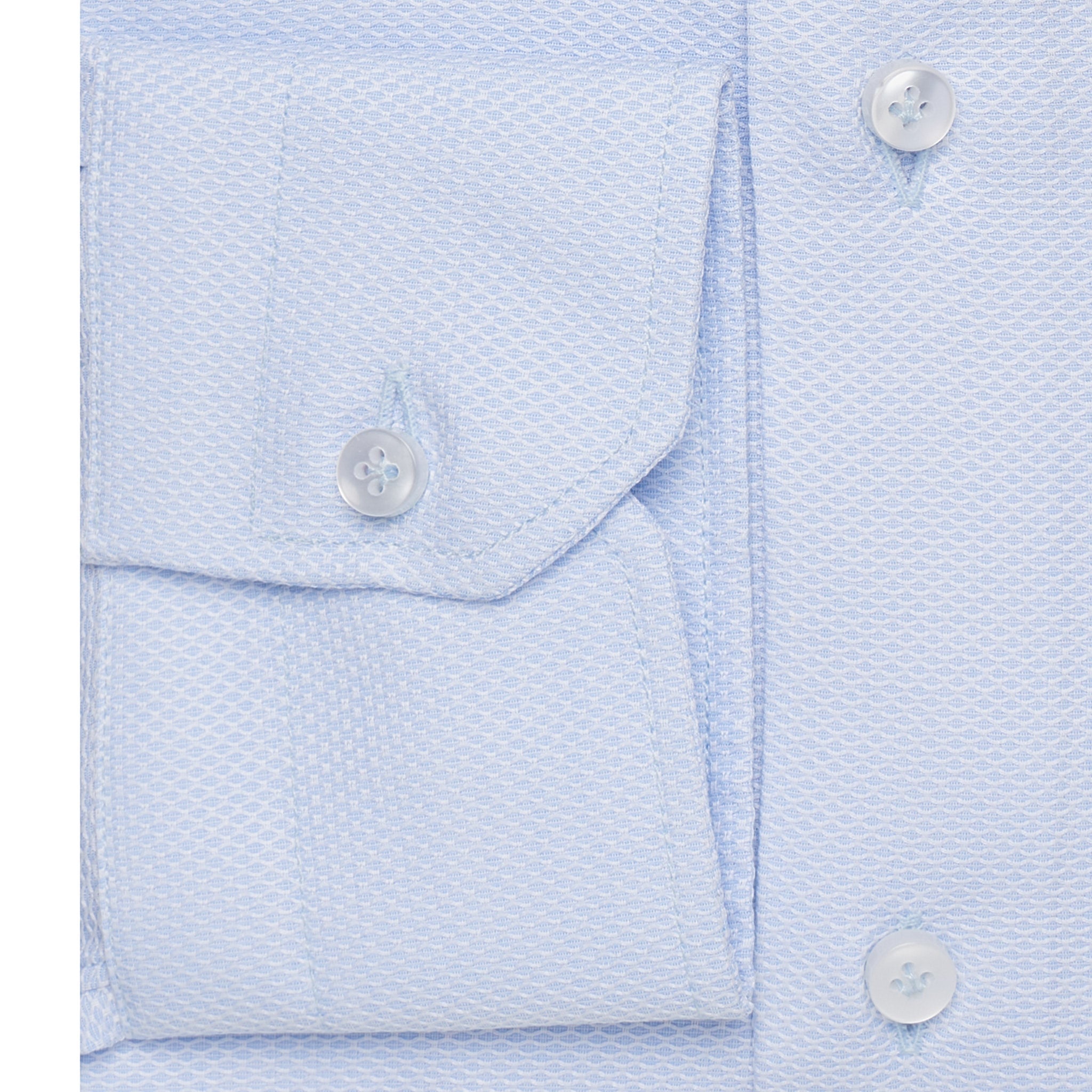 SARTORIO by KITON Light Blue Dobby Cotton Dress Shirt NEW Slim Fit