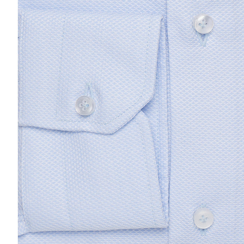 SARTORIO by KITON Light Blue Dobby Cotton Dress Shirt NEW Slim Fit