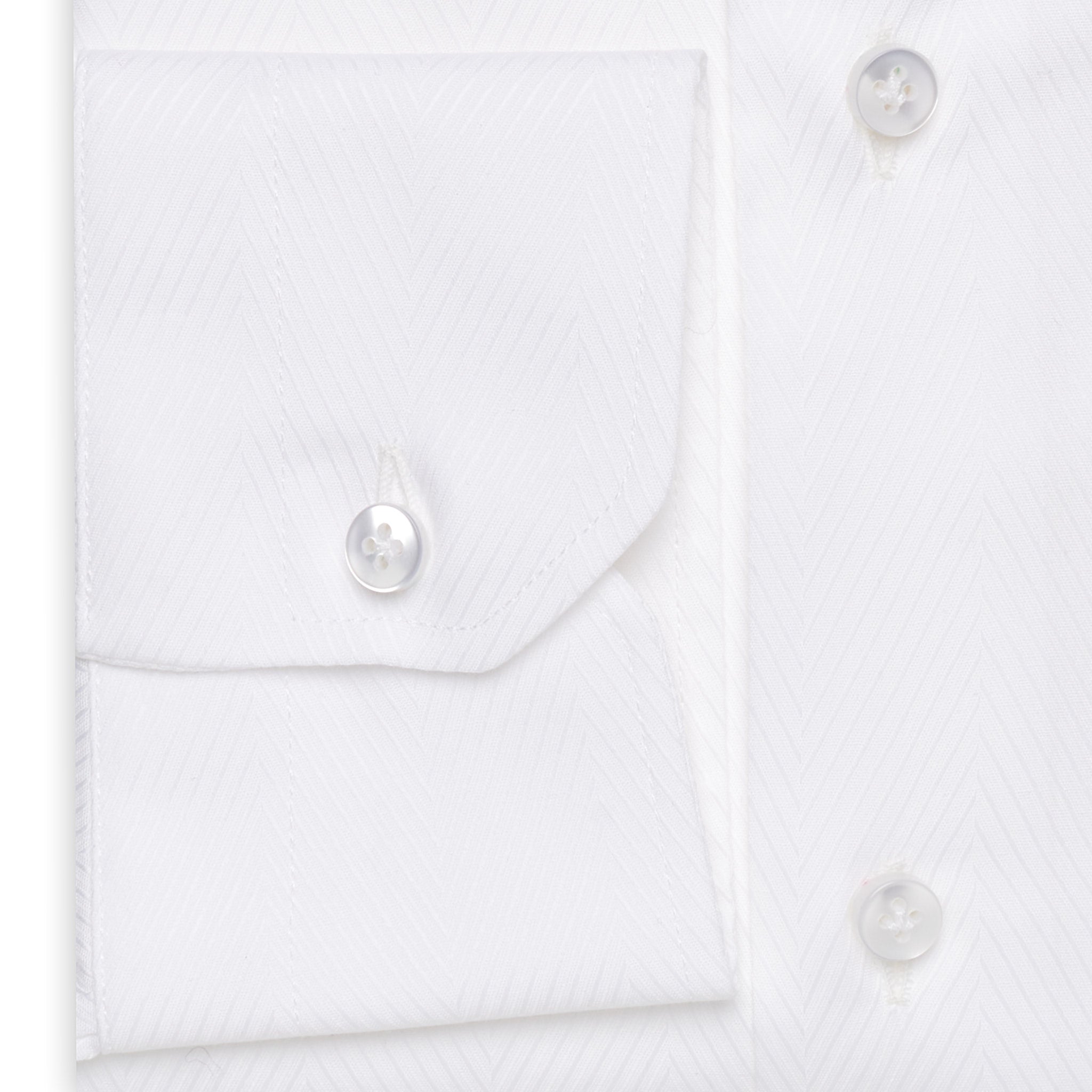SARTORIO by KITON White Jacquard Herringbone Cotton Dress Shirt NEW Slim Fit