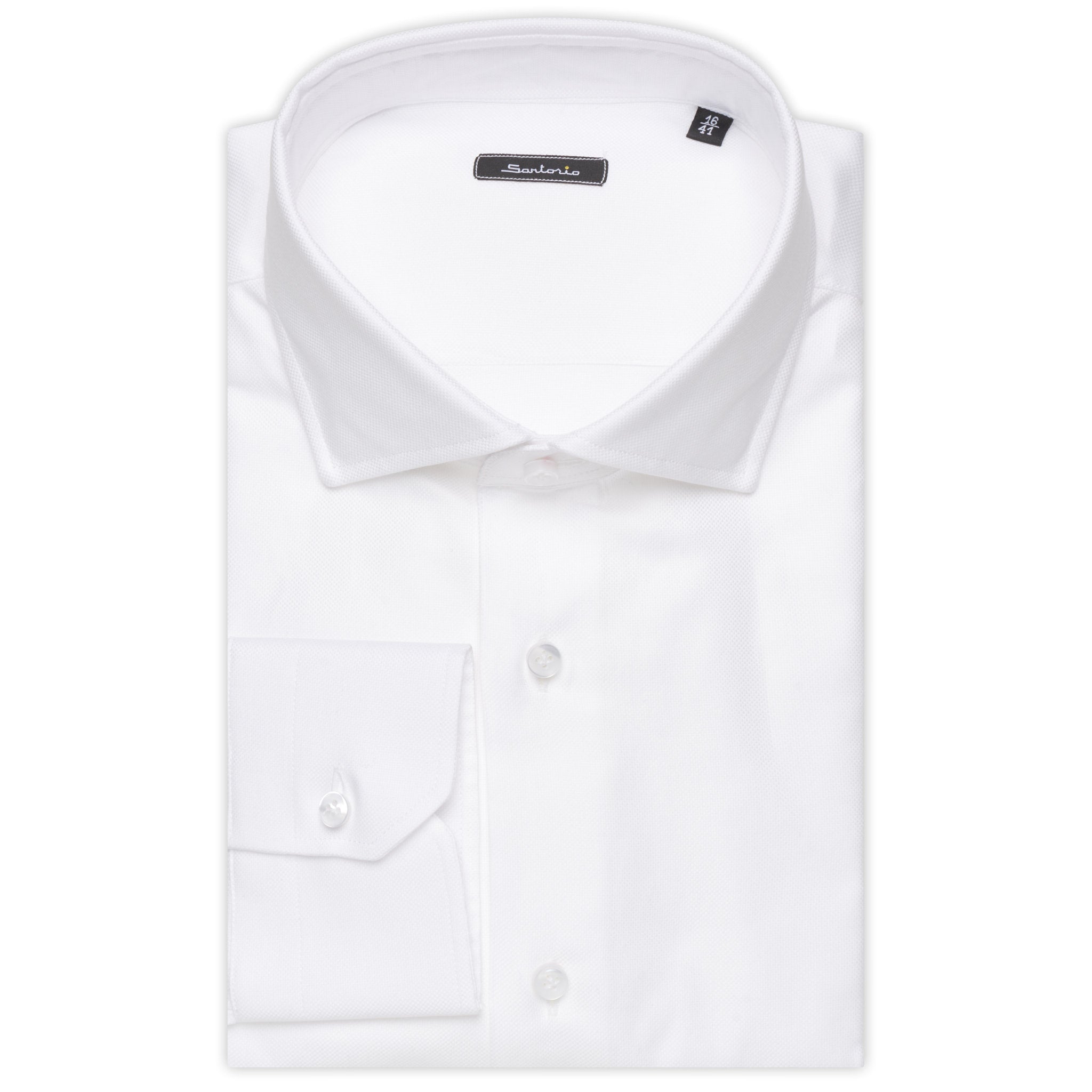 SARTORIO by KITON White Royal Oxford Cotton Dress Shirt NEW Slim Fit SARTORIO