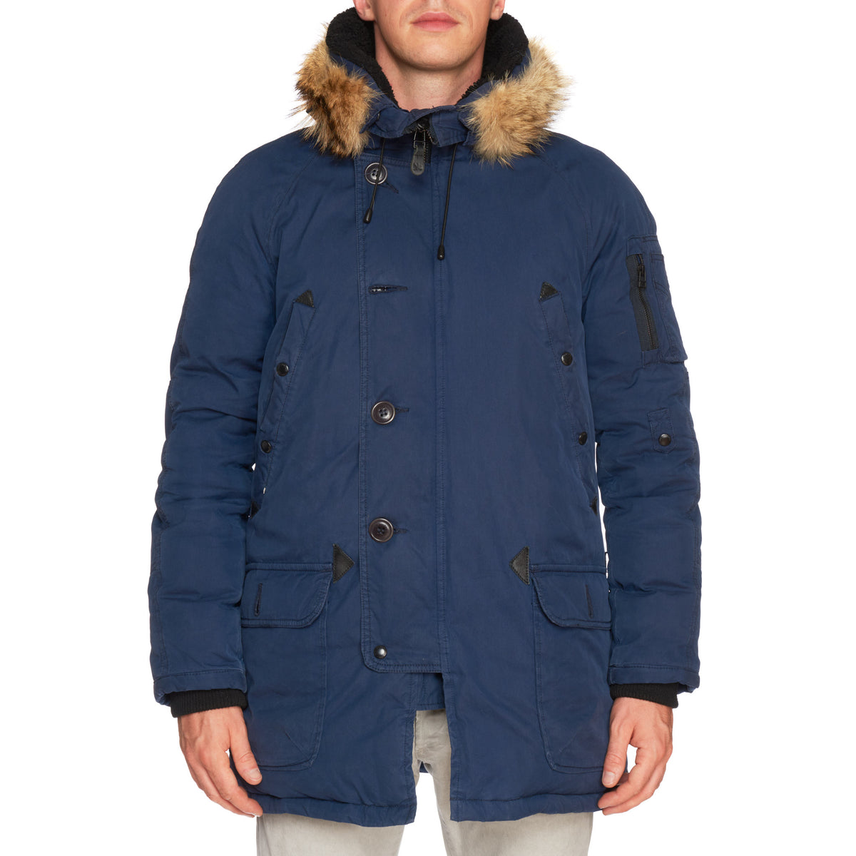SPIEWAK & SONS "Golden Fleece" Blue Down N-3B Parka Coat US L USA Slim I. SPIEWAK & SONS