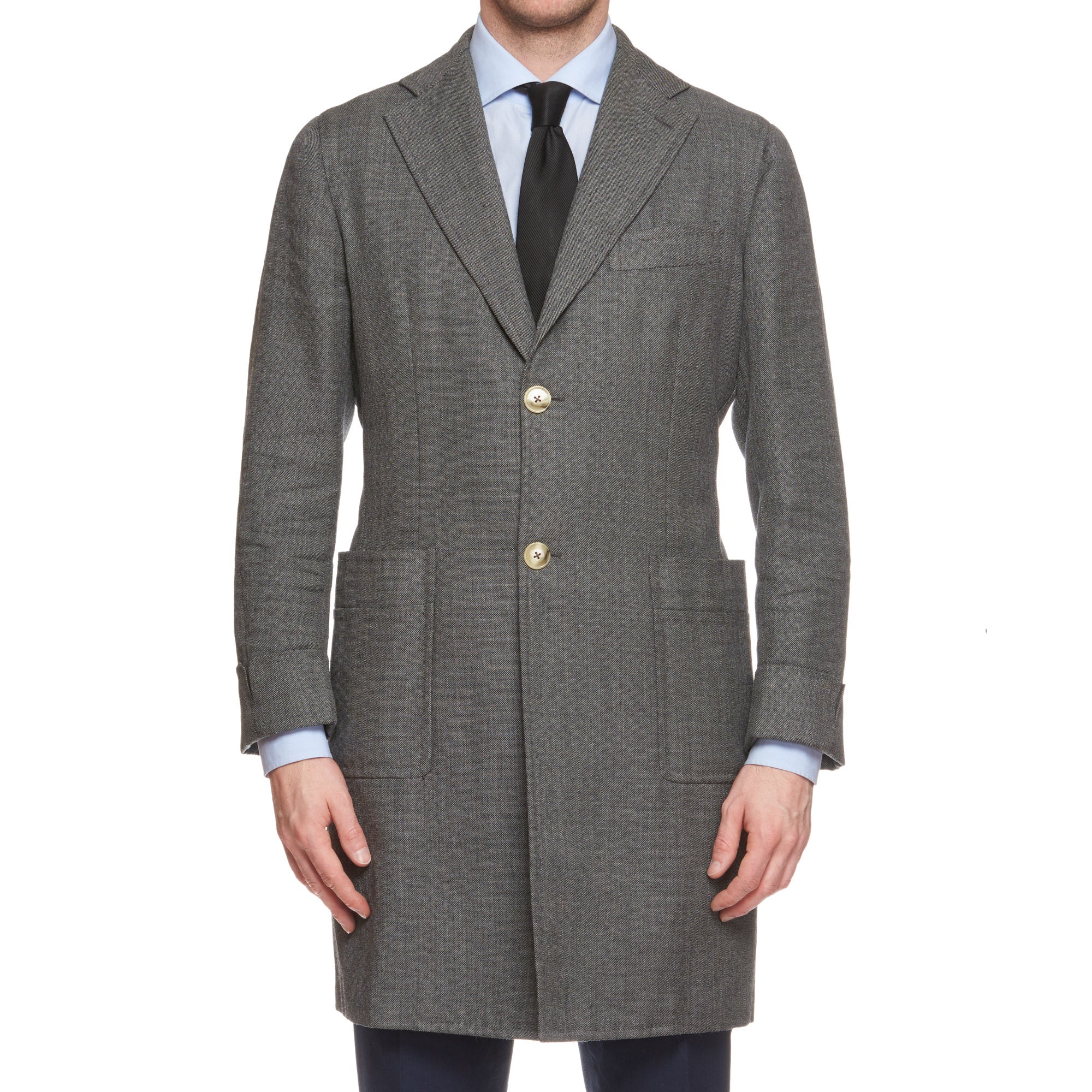 STILE LATINO Napoli Gray Wool Coat EU 48 US 38