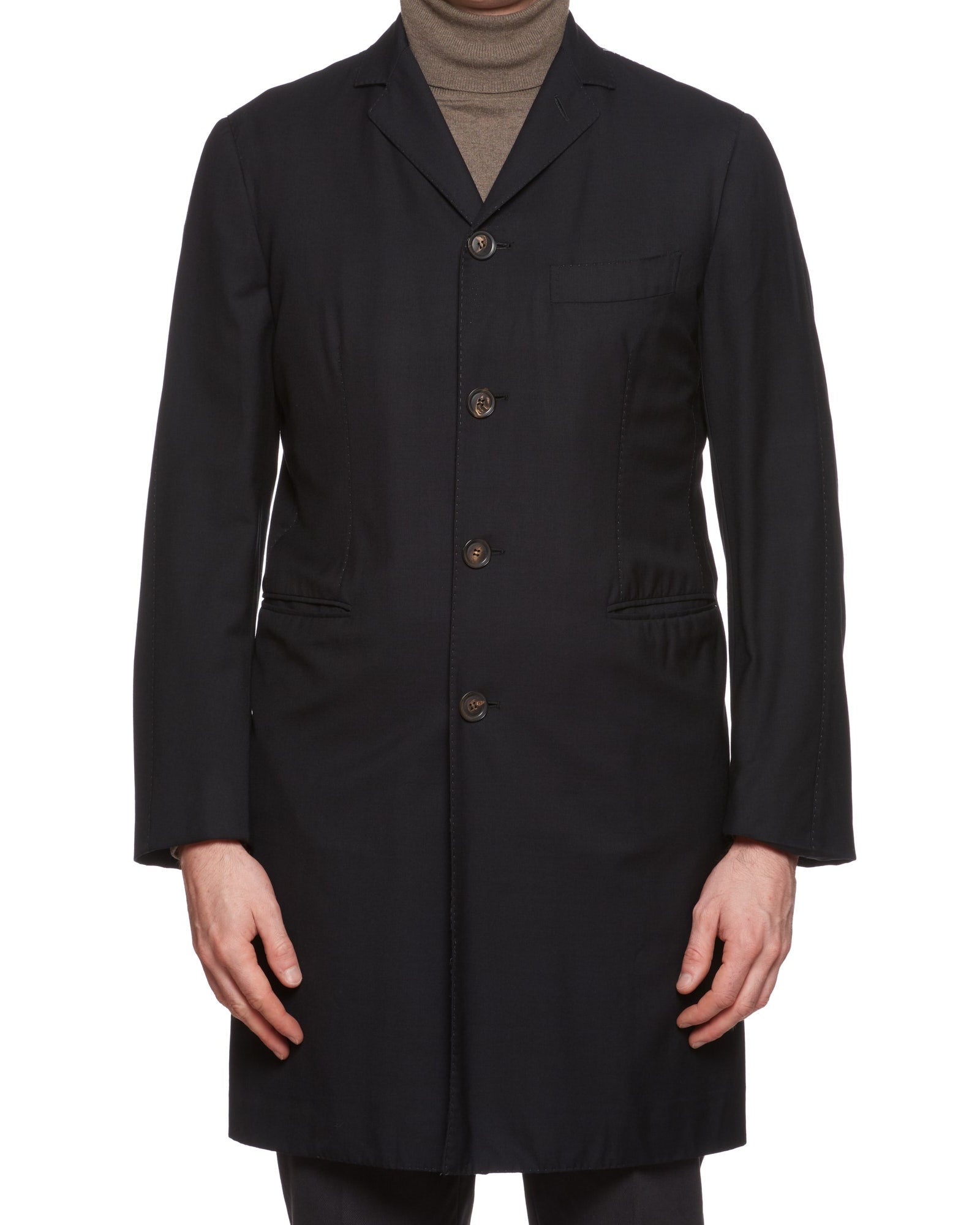 STILE LATINO Napoli Midnight Blue Wool Super 150's Coat EU 48 NEW US 38 STILE LATINO