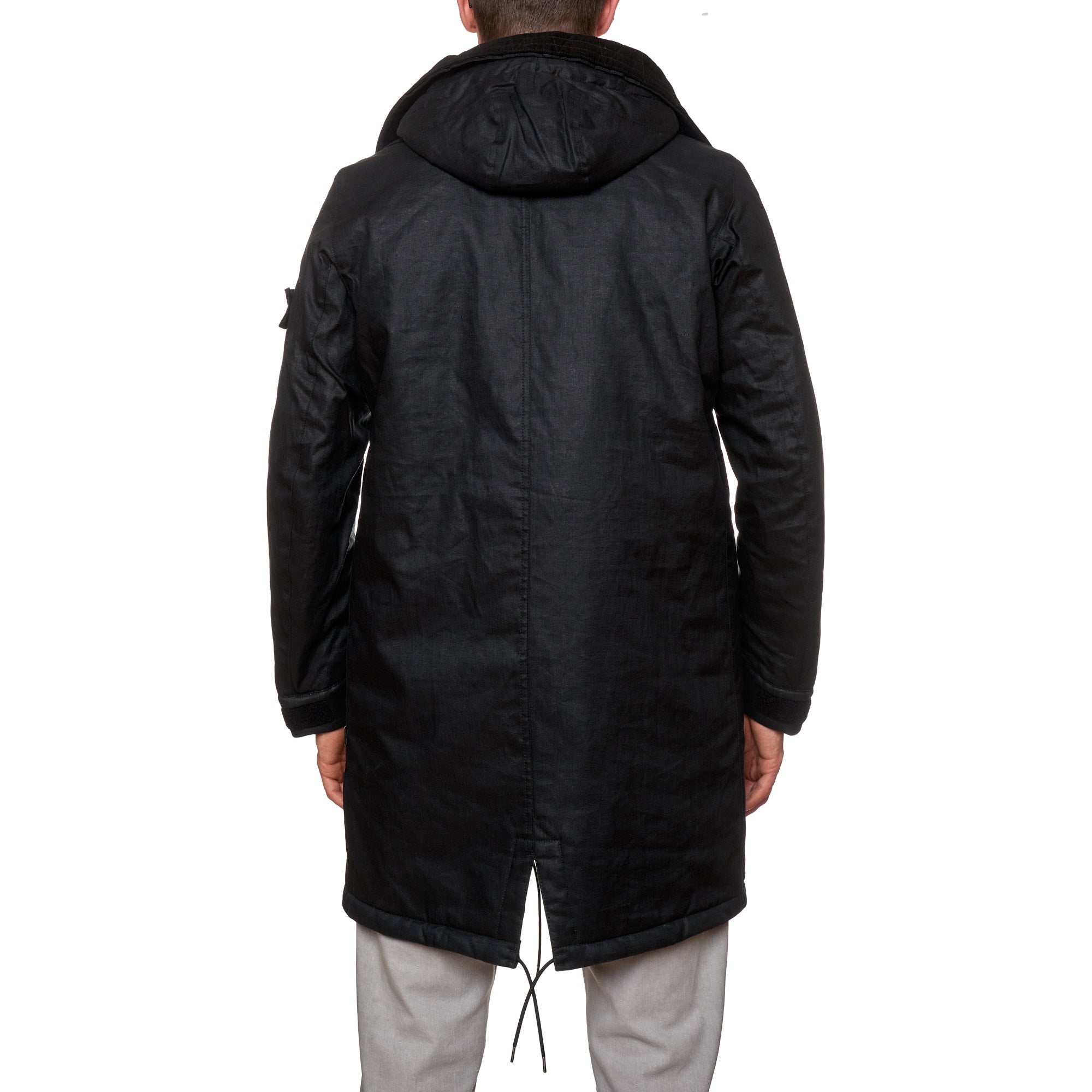 Stone island black parka jacket Clearance