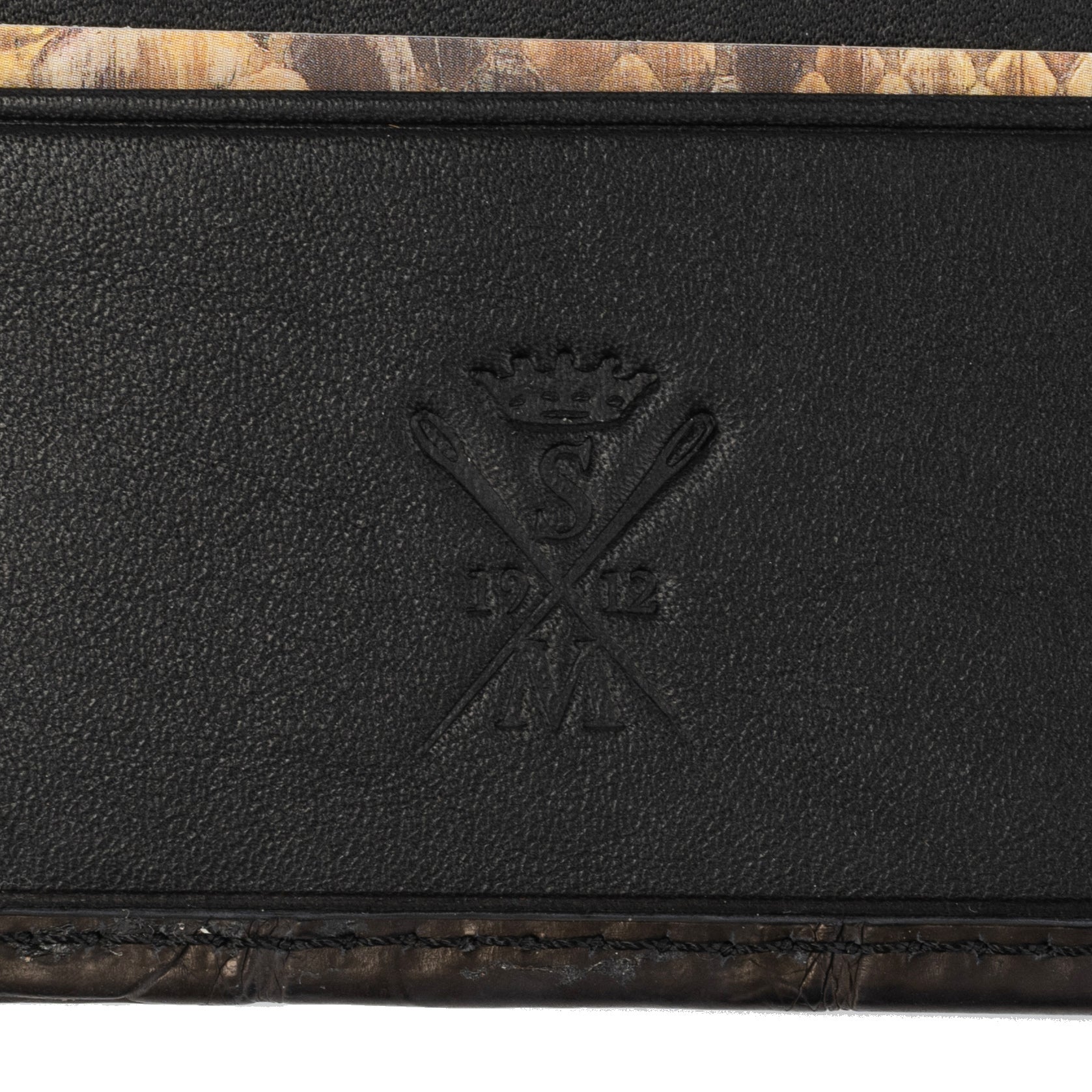 SUTOR MANTELLASSI Hand-Sewn Black-Brown Crocodile Leather Card Holder Wallet NEW SUTOR MANTELLASSI