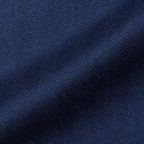 Sartoria CHIAIA Bespoke Blue Herringbone Wool-Cashmere  DB Jacket 50 NEW US 40