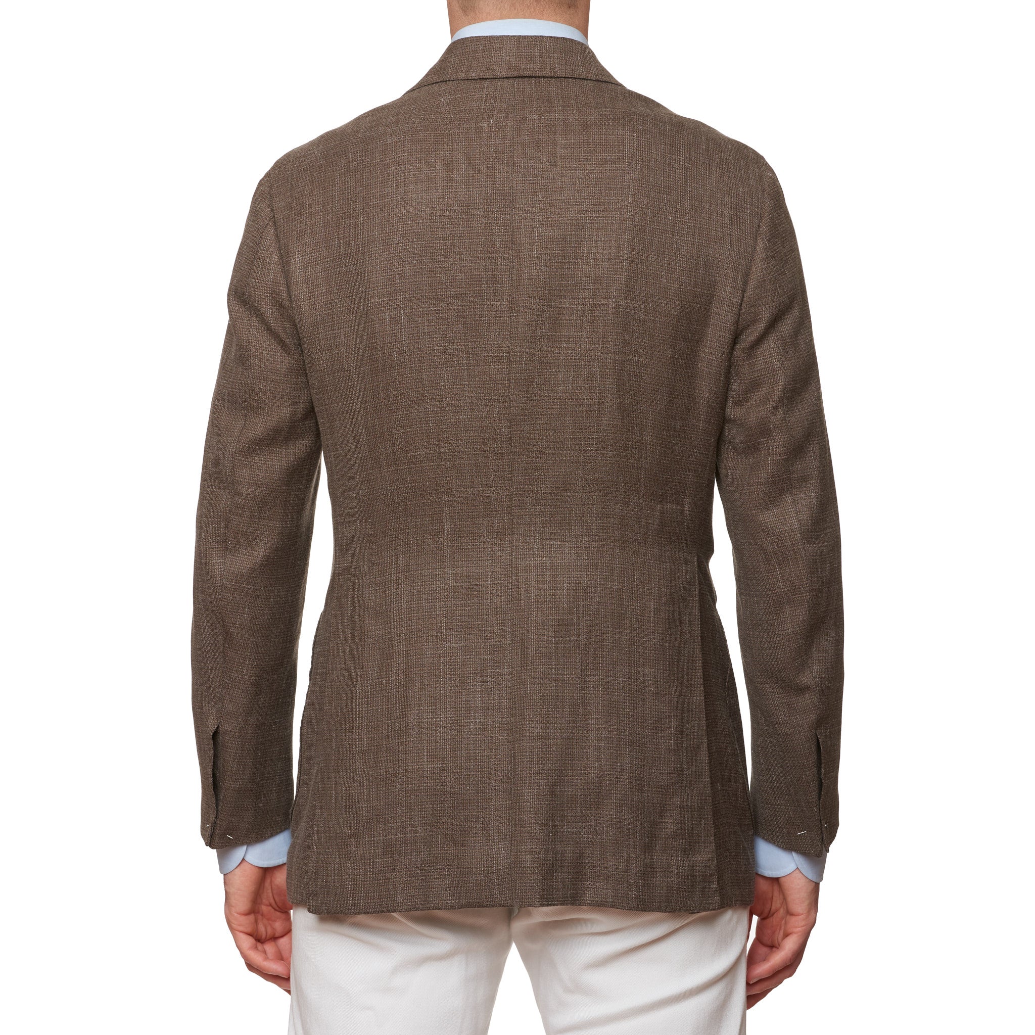 Sartoria CHIAIA Bespoke Brown Hopsack Wool-Silk-Linen Jacket 50 NEW US 40 SARTORIA CHIAIA