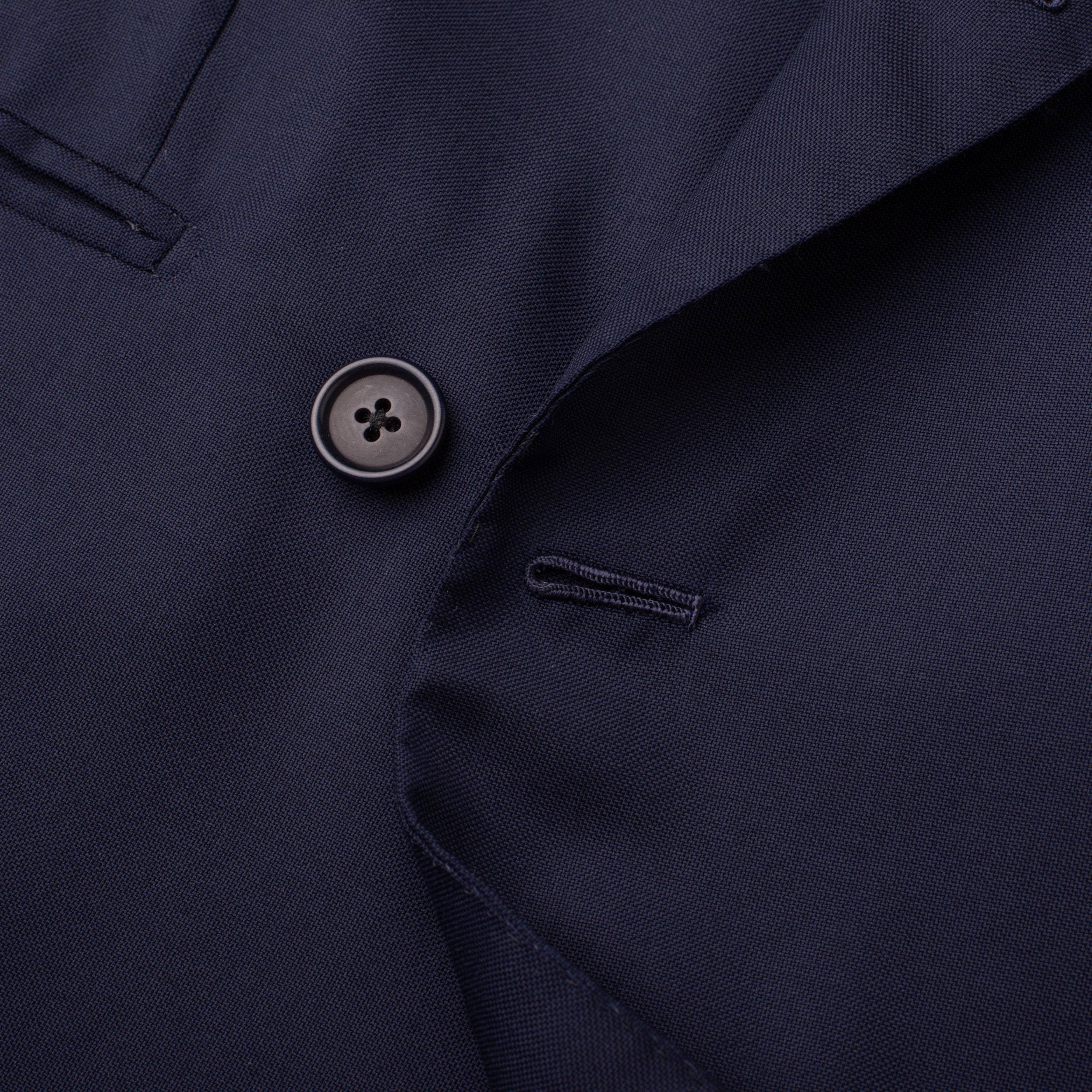 Sartoria CHIAIA Bespoke Handmade Navy Blue Wool DB Jacket EU 44 NEW US 34