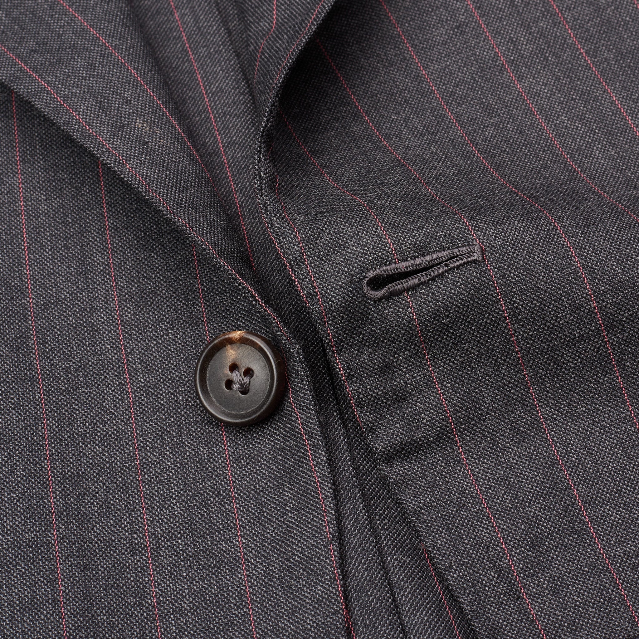 Sartoria CHIAIA Napoli Handmade Bespoke Gray Striped Wool Suit EU 50 NEW US 40