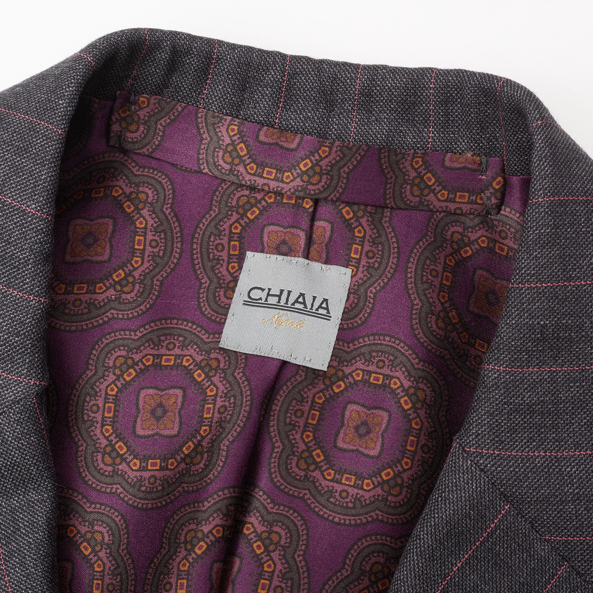 Sartoria CHIAIA Napoli Handmade Bespoke Gray Striped Wool Suit EU 50 NEW US 40