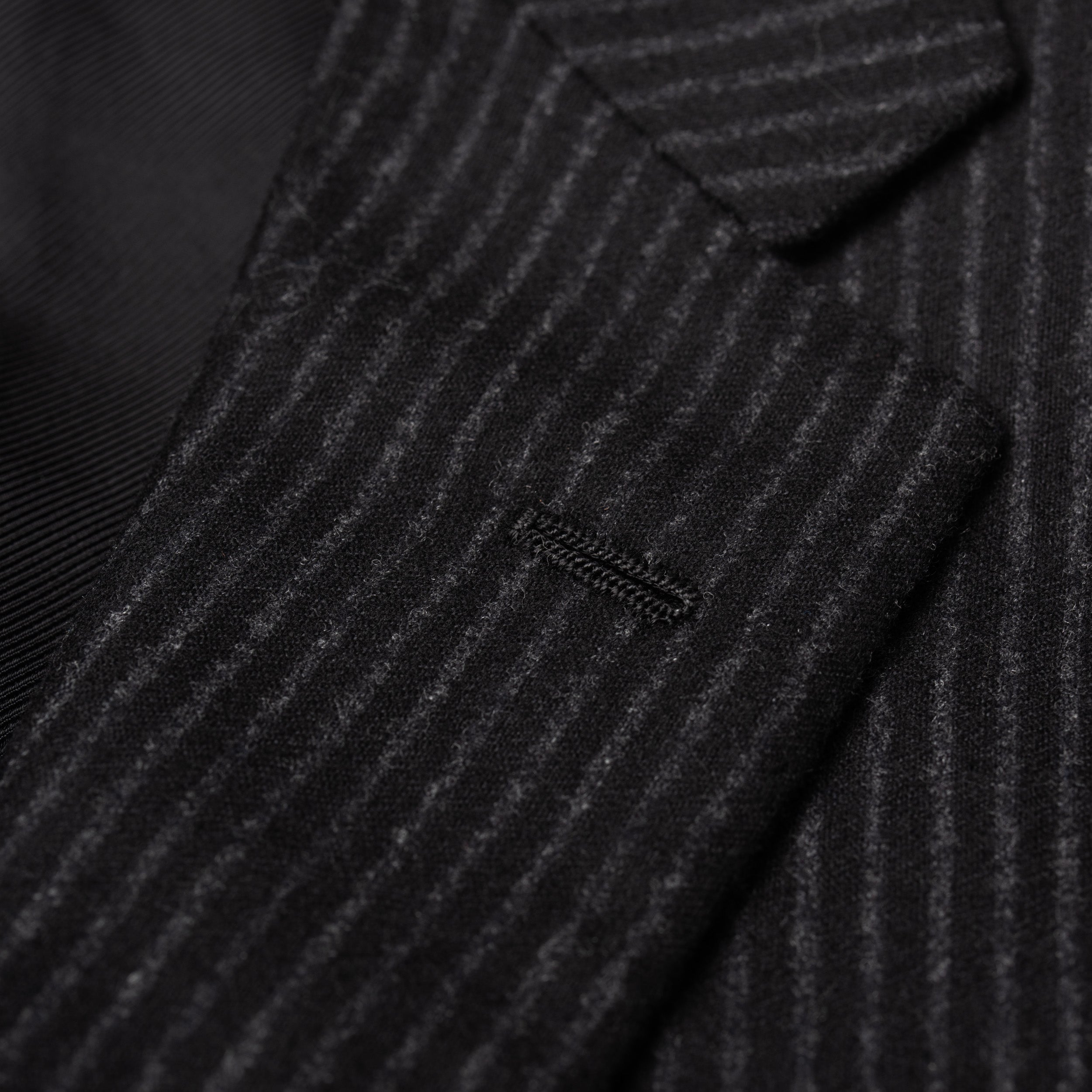 Sartoria PARTENOPEA Hand Made Gray Striped Wool Flannel Blazer Jacket 50 NEW 40