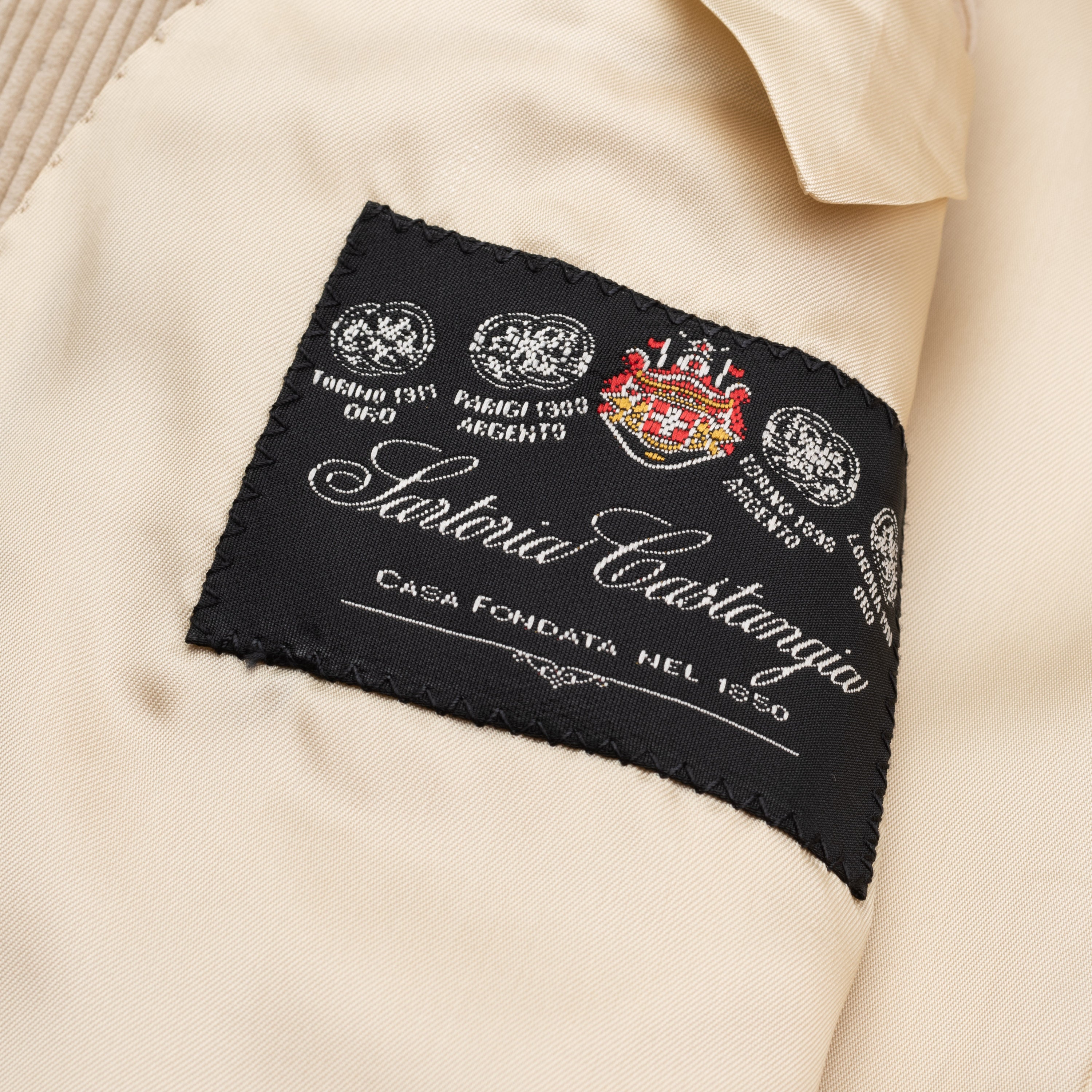 SARTORIA CASTANGIA Beige Cotton-Cashmere Corduroy Jacket EU 52 NEW US 42 CASTANGIA