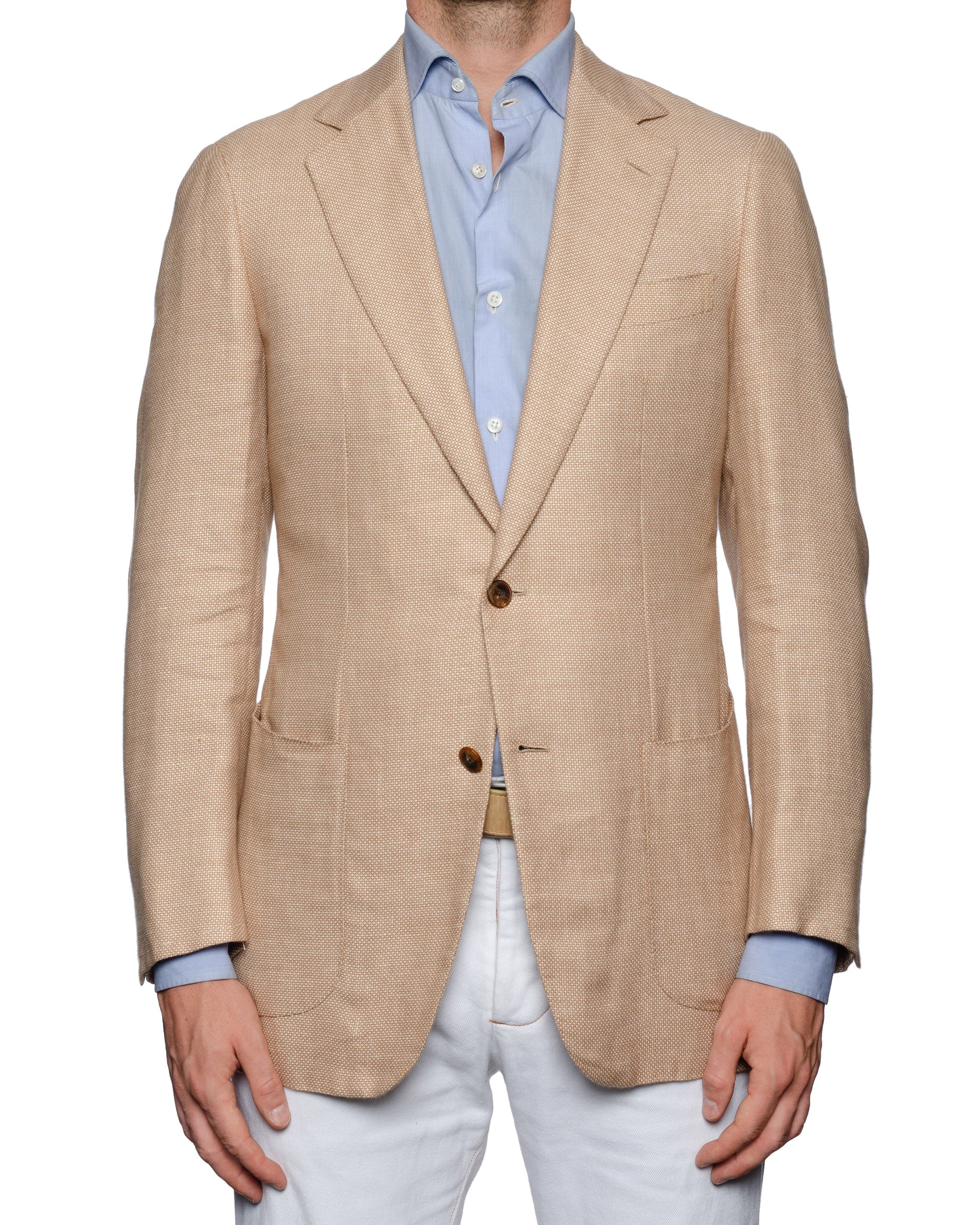 SARTORIA CASTANGIA Beige Hopsack Linen-Cashmere Unlined Jacket 50 NEW US 40 CASTANGIA