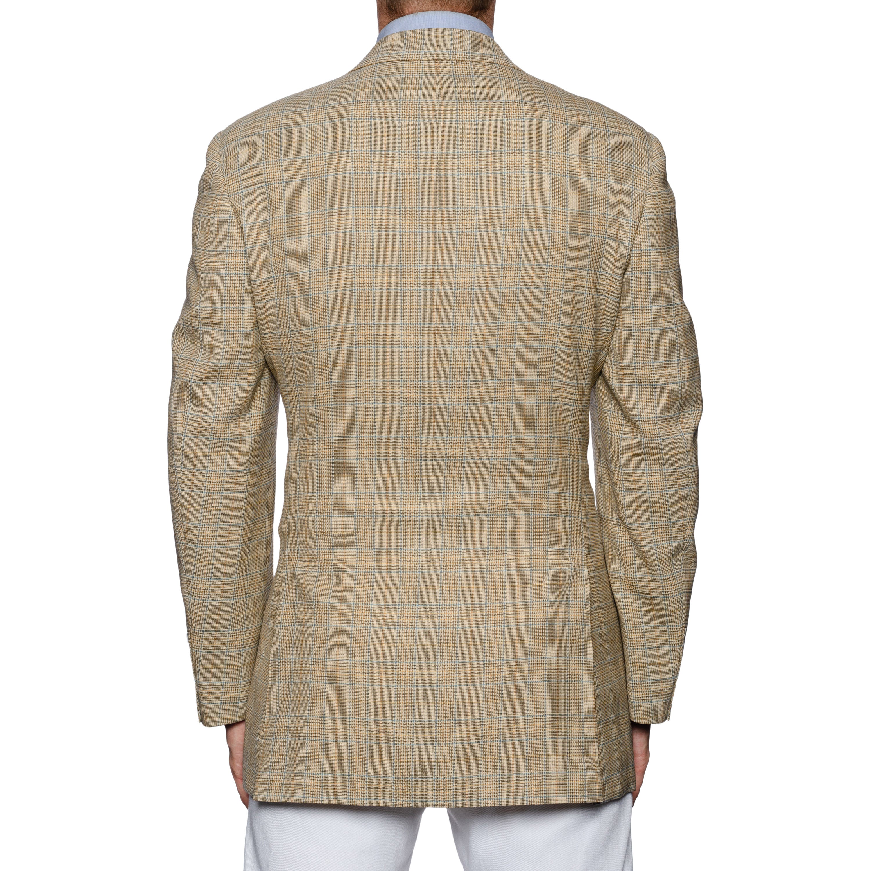 SARTORIA CASTANGIA Beige Prince of Wales Wool Super 110's Jacket EU 50 NEW US 40 CASTANGIA