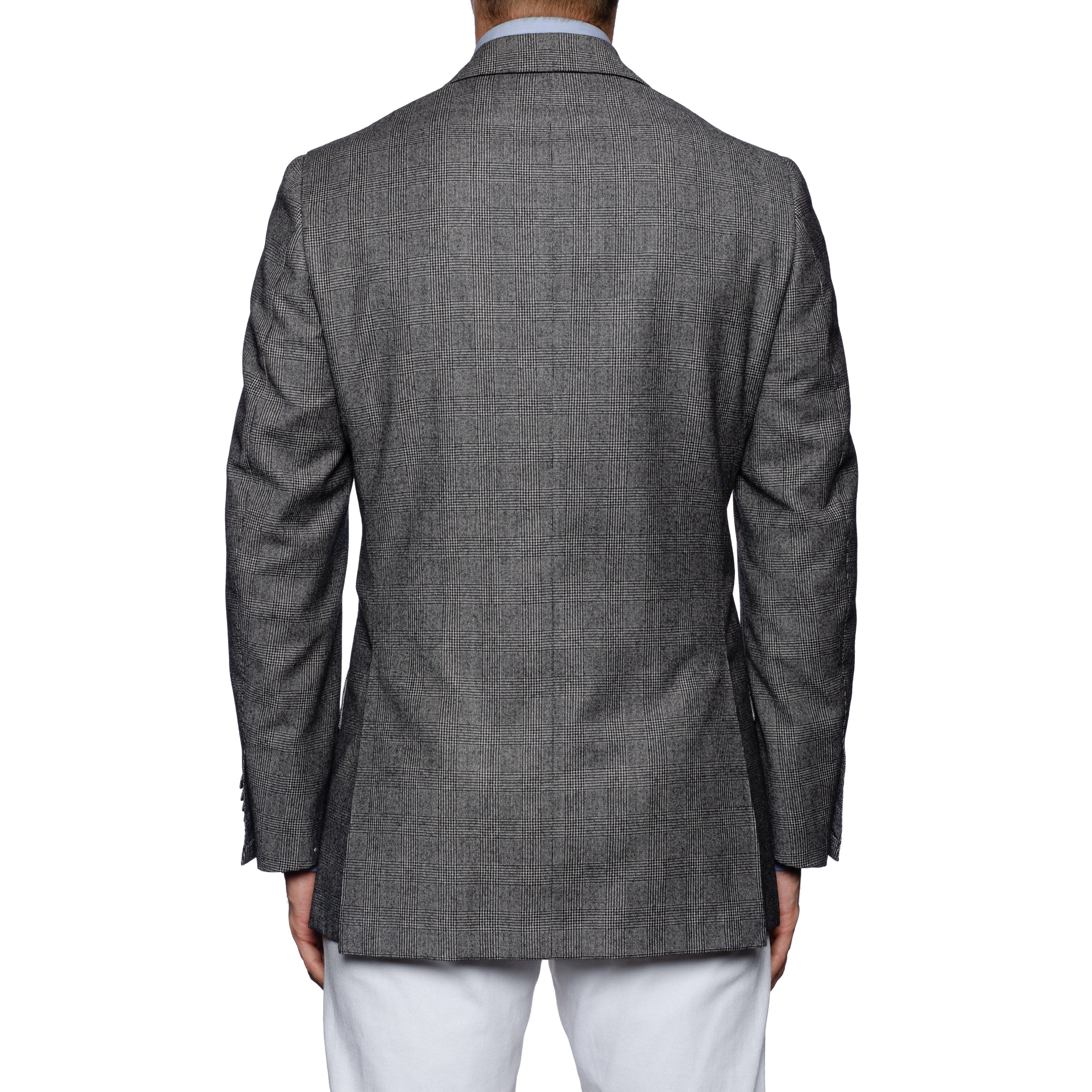 SARTORIA CASTANGIA Gray Plaid Wool Super 130's Flannel Jacket 48 NEW US 38 CASTANGIA
