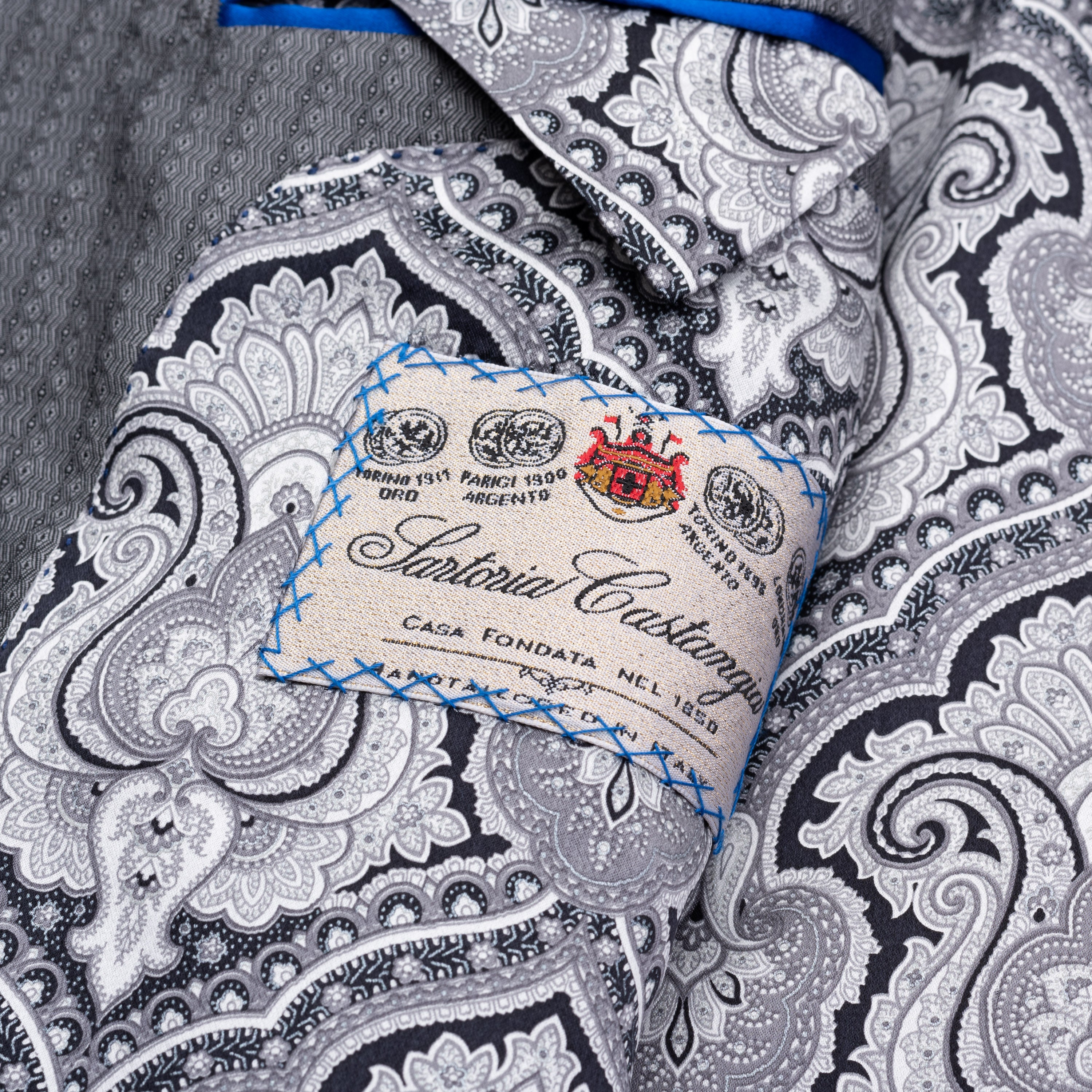 SARTORIA CASTANGIA Gray Silk-Wool Dinner Jacket with Silk Lining 48 NEW US 38 CASTANGIA