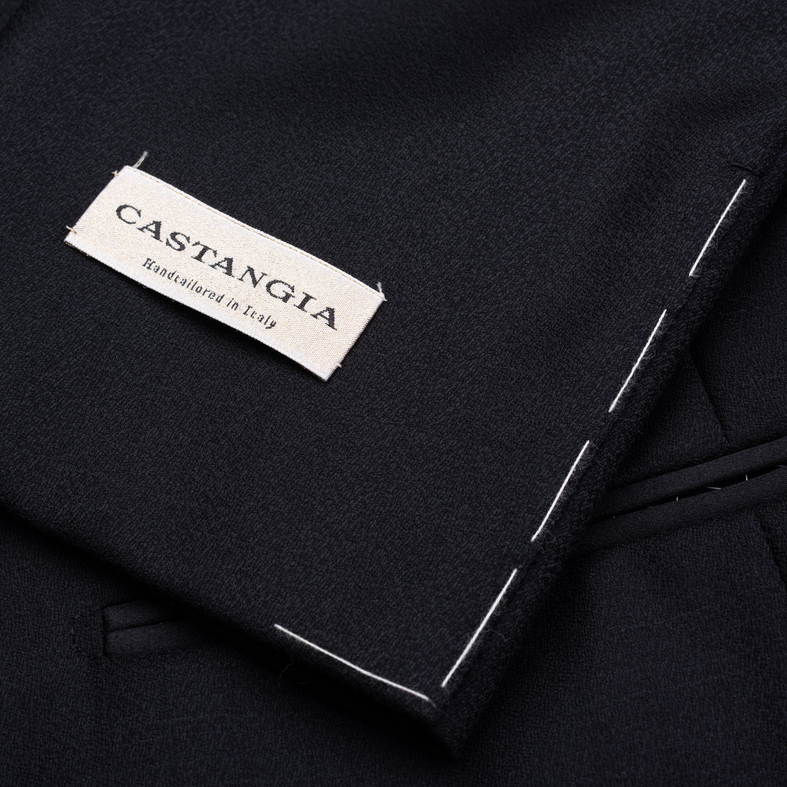 SARTORIA CASTANGIA Handmade Black Wool Dinner Jacket EU 50 NEW US 40 CASTANGIA