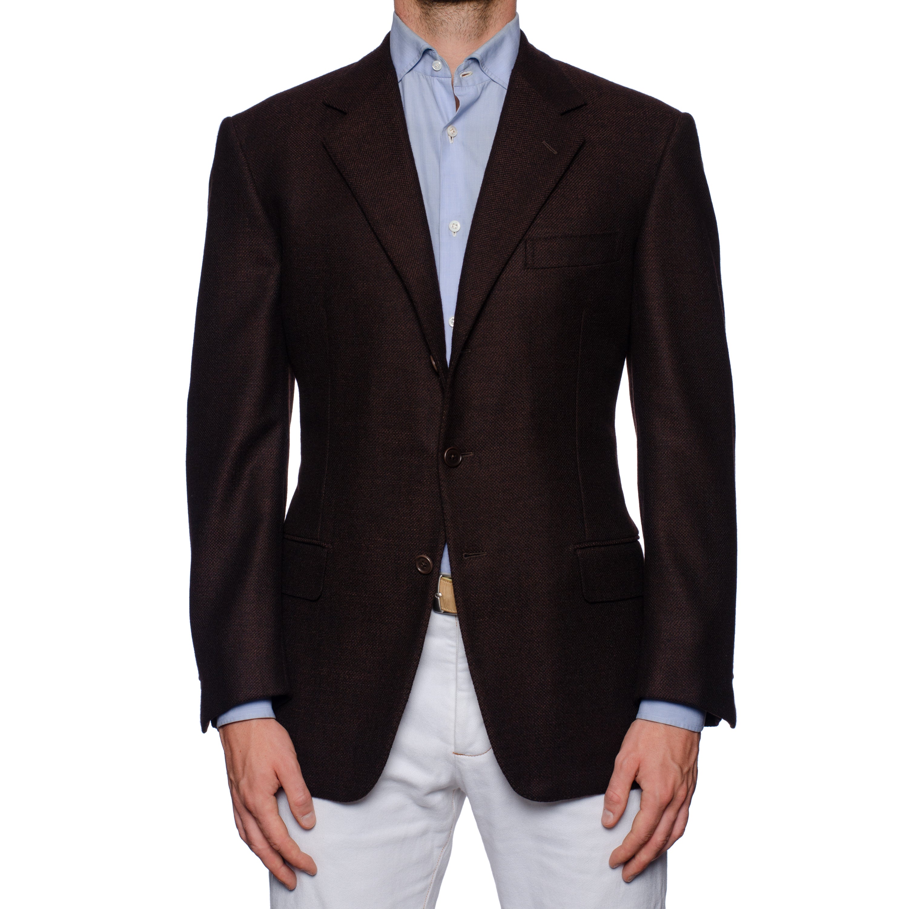 SARTORIA CASTANGIA Handmade Brown Wool Flannel Jacket EU 50 NEW US 40 CASTANGIA