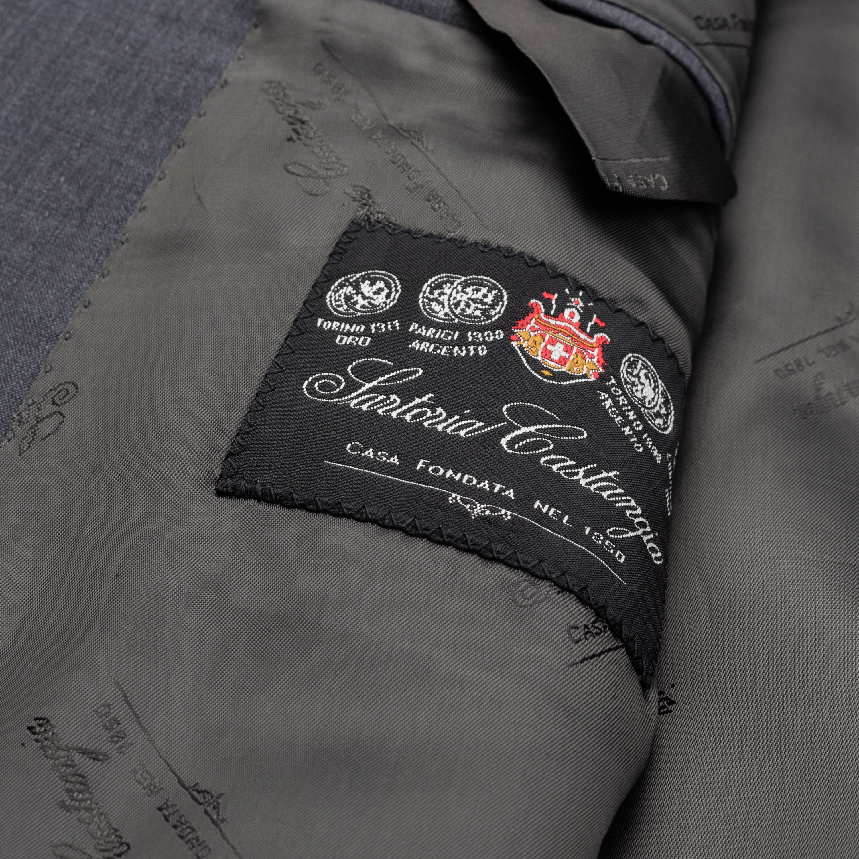 SARTORIA CASTANGIA Handmade Gray Wool Super 140's Jacket EU 52 NEW US 42 CASTANGIA