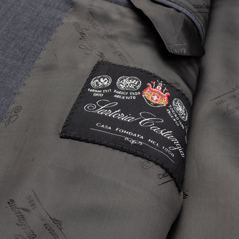 SARTORIA CASTANGIA Handmade Gray Wool Super 140's Jacket EU 52 NEW US 42