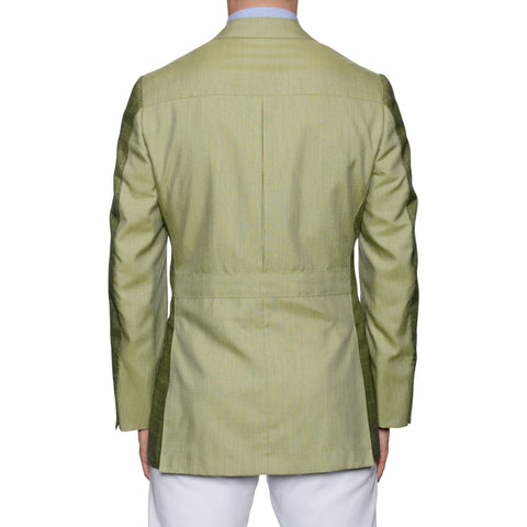 SARTORIA CASTANGIA Handmade Green Cashmere-Silk Jacket EU 50 NEW US 40