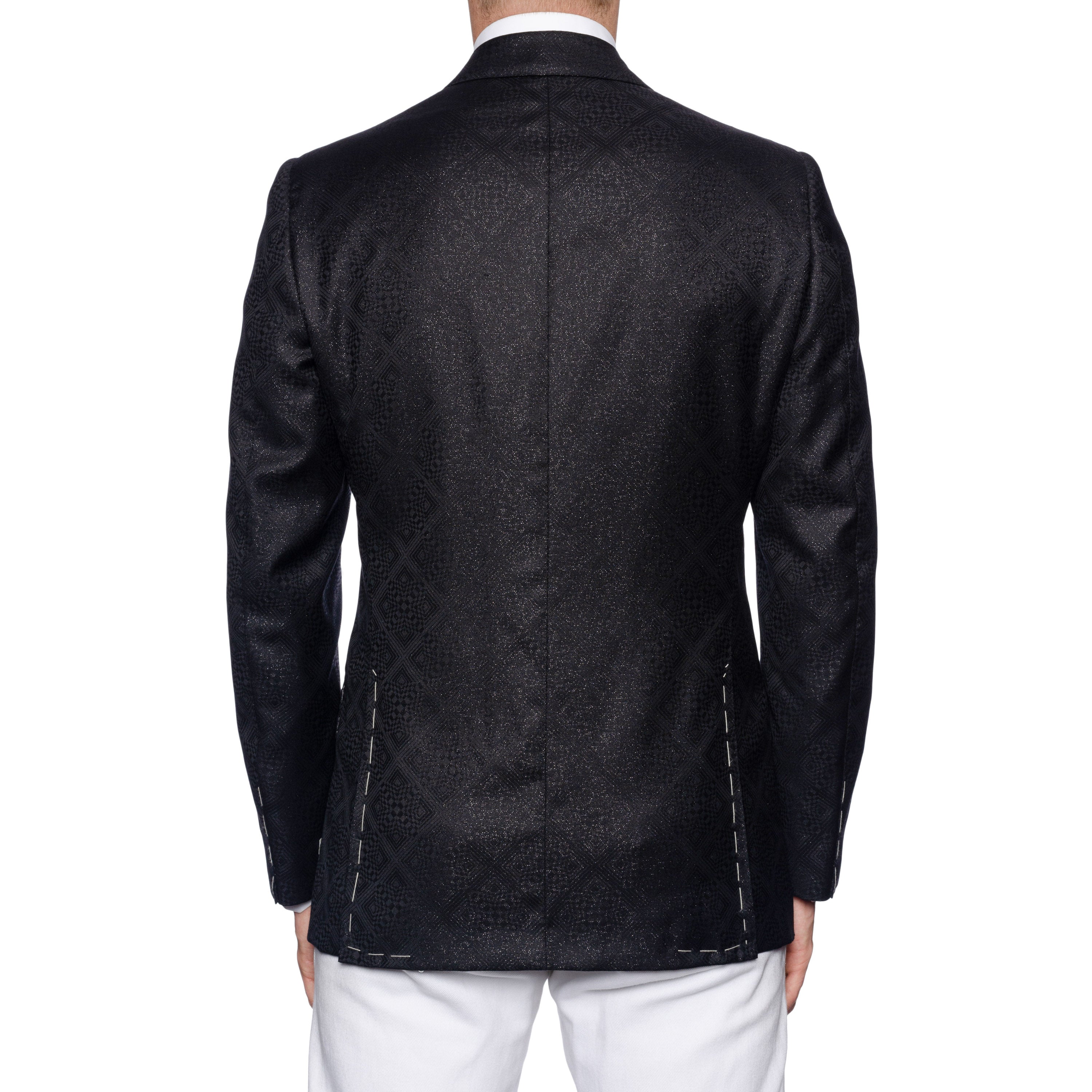 SARTORIA CASTANGIA Black Wool Peak Lapel Jacket with Silk Lining EU 50 NEW US 40 CASTANGIA
