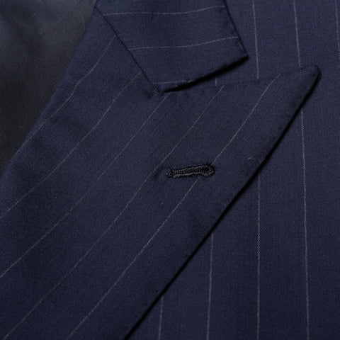 Sartoria CHIAIA Bespoke Handmade Blue Striped Loro Piana Wool Suit 62 ...