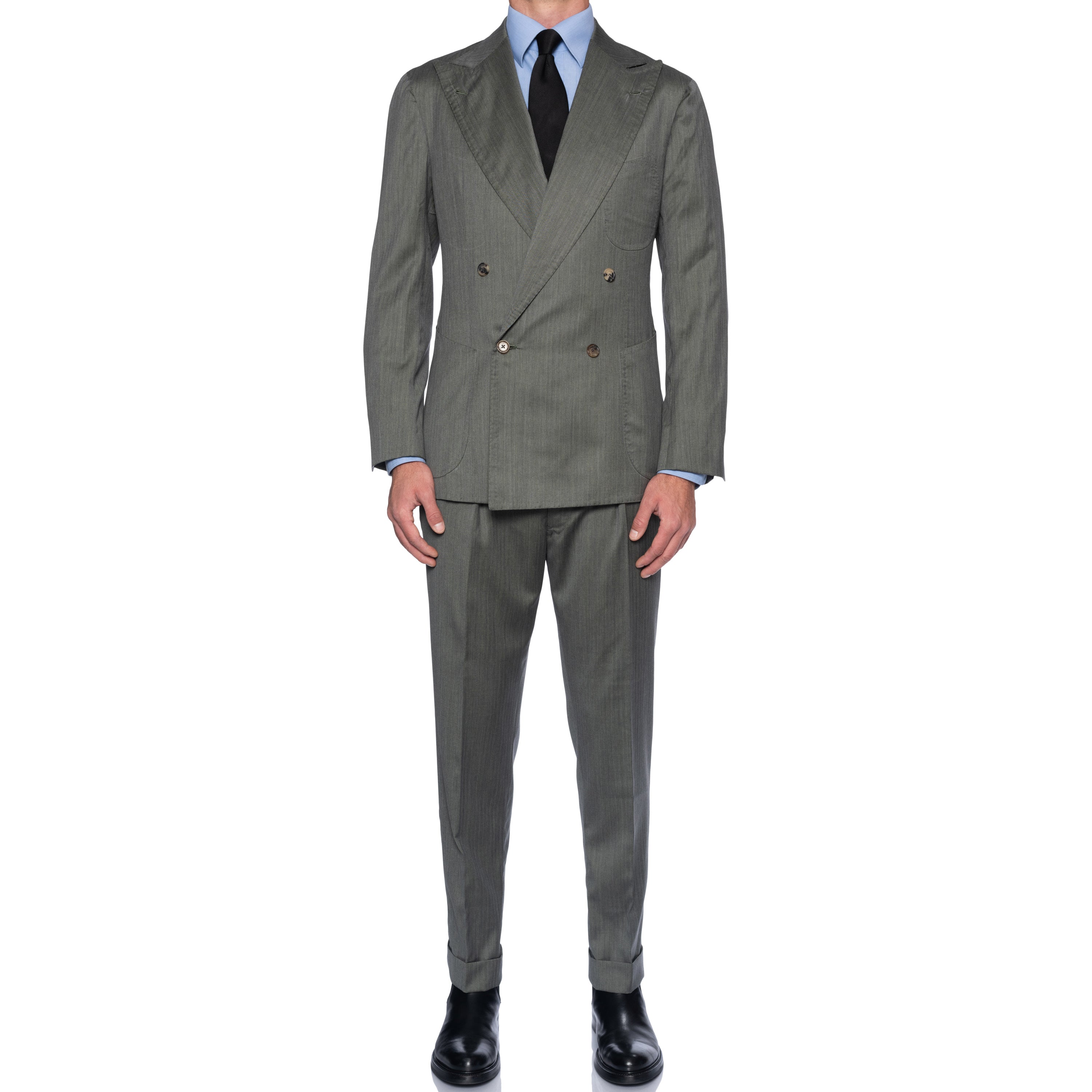 Sartoria CHIAIA Bespoke Solaro Loro Piana Super 150's-Silk DB Suit NEW US 42 44