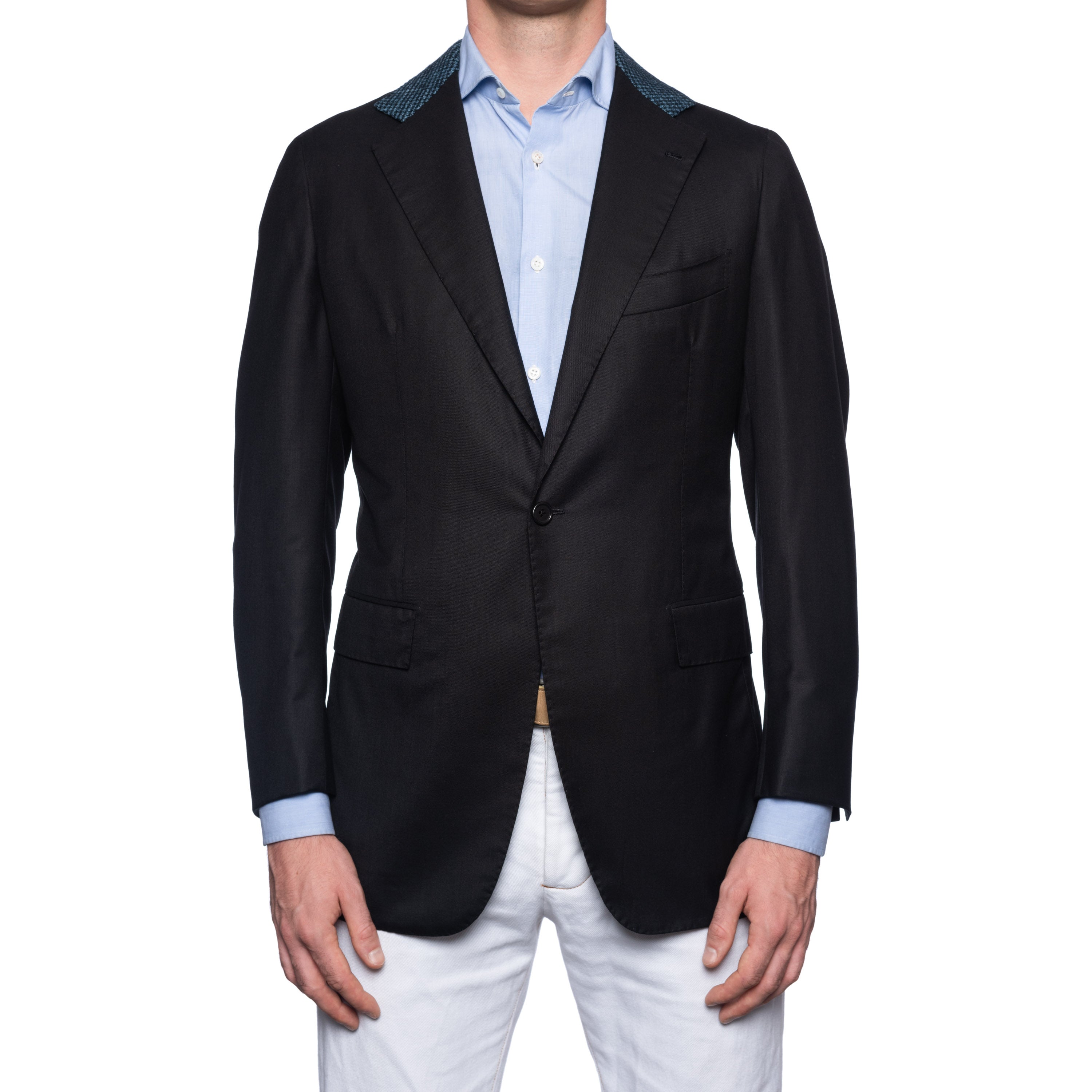 Sartoria CHIAIA Napoli Handmade Black 1 Blazer Jacket EU 50 NEW US 40