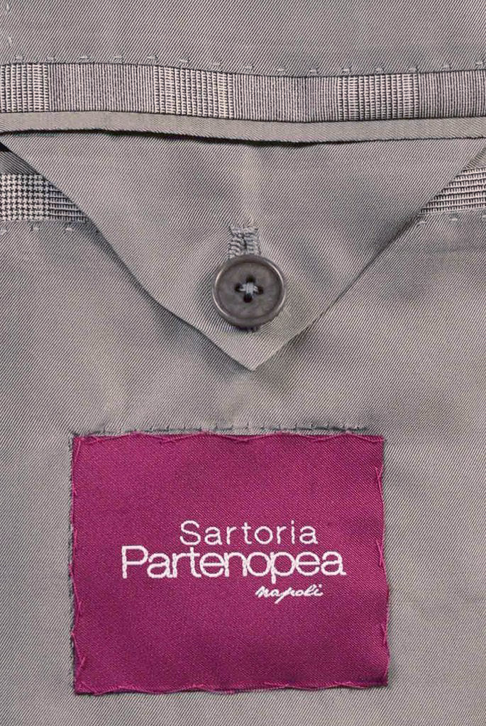 Sartoria PARTENOPEA Hand Made Gray Glen Plaid Wool-Silk Jacket EU 54 NEW US 44 SARTORIA PARTENOPEA