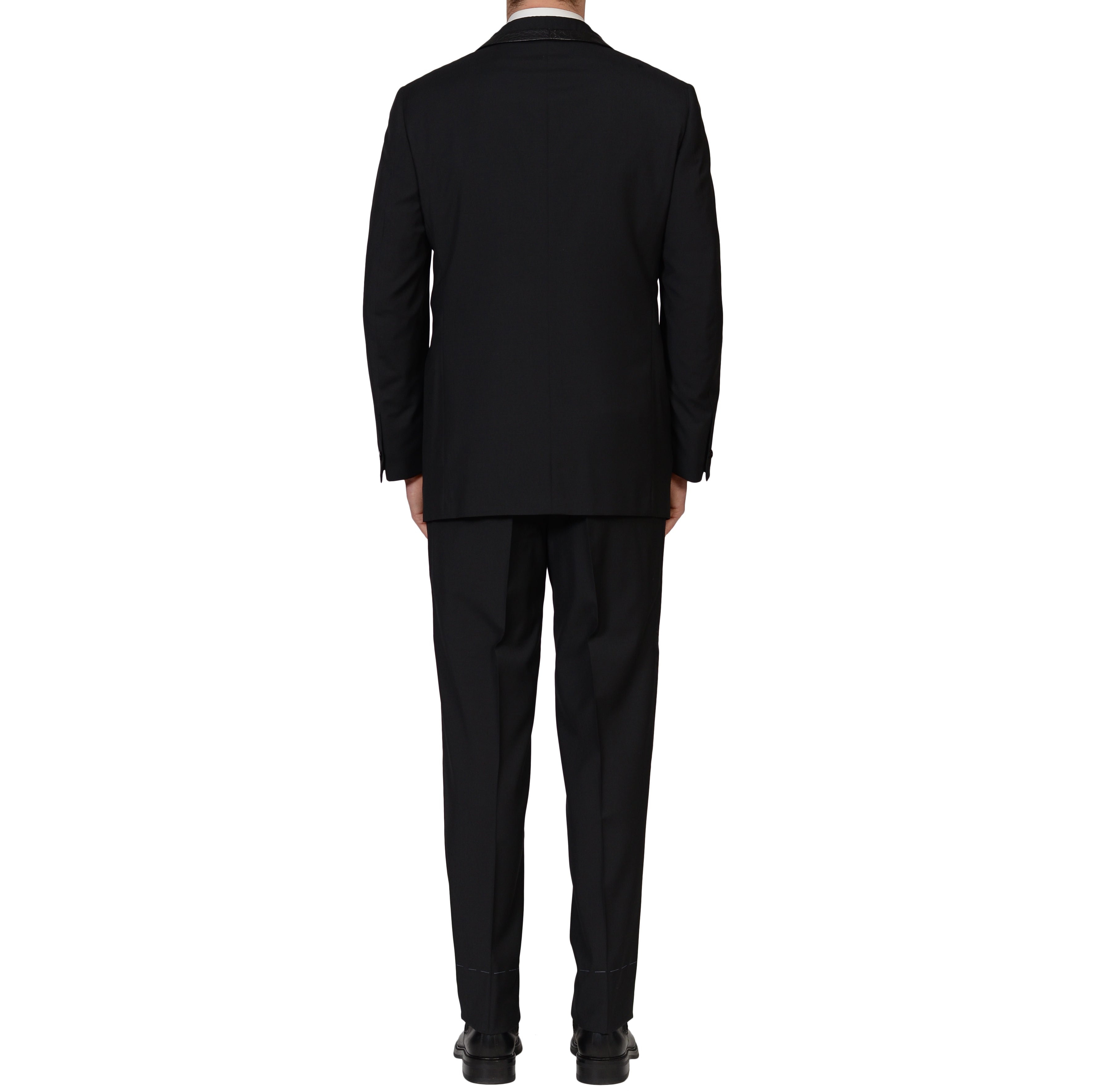 TINCATI Milano Black Wool-Mohair Tuxedo Suit w. Crocodile Trims EU 52 NEW US 42